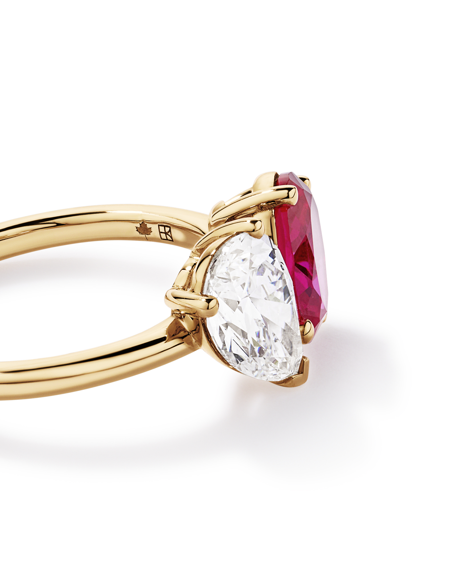 Bague toi et moi 1,50 ct TDW avec rubis créé en or 10