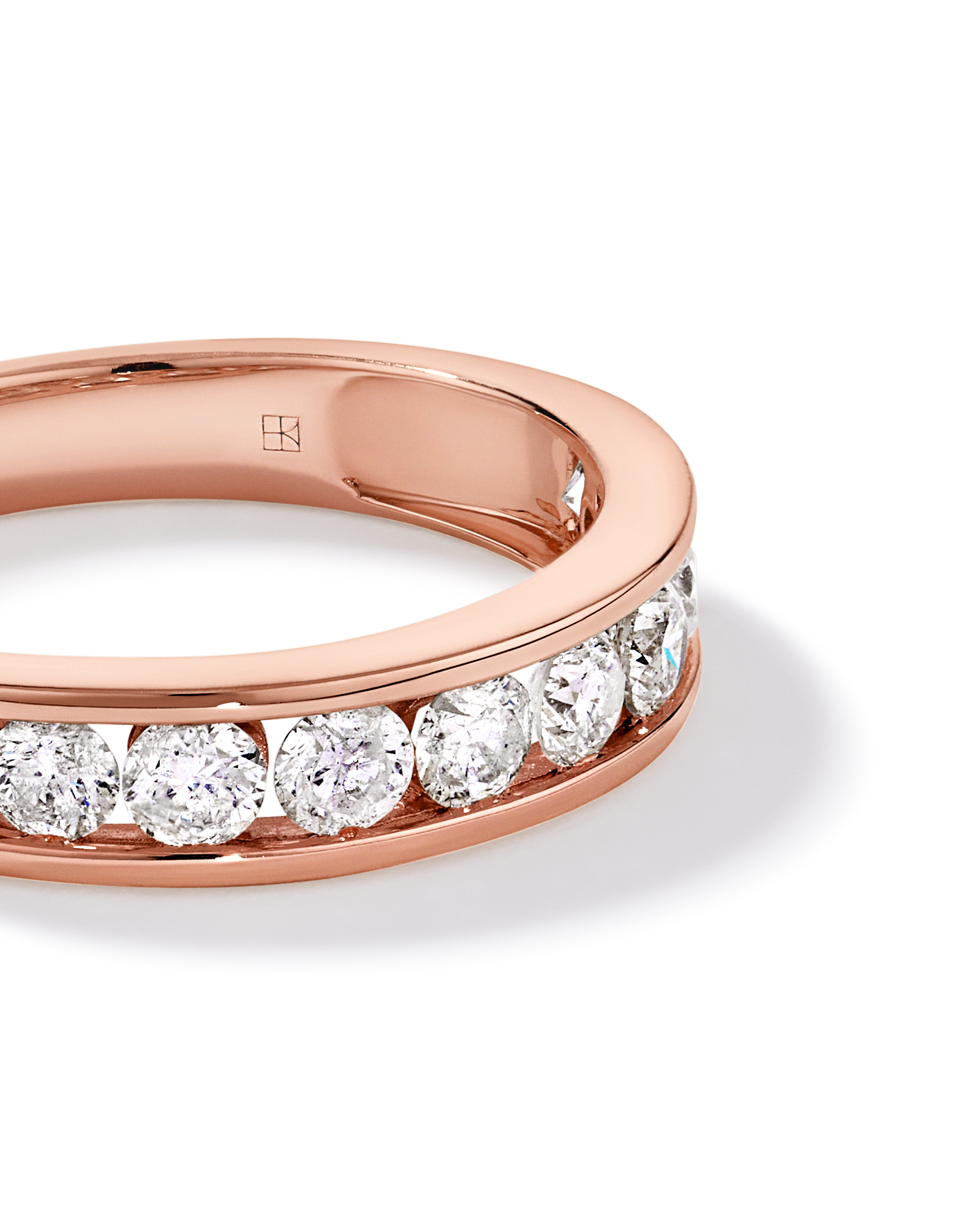 1.00 Carat TW Round Brilliant Channel Set Wedding Band 10kt Rose Gold