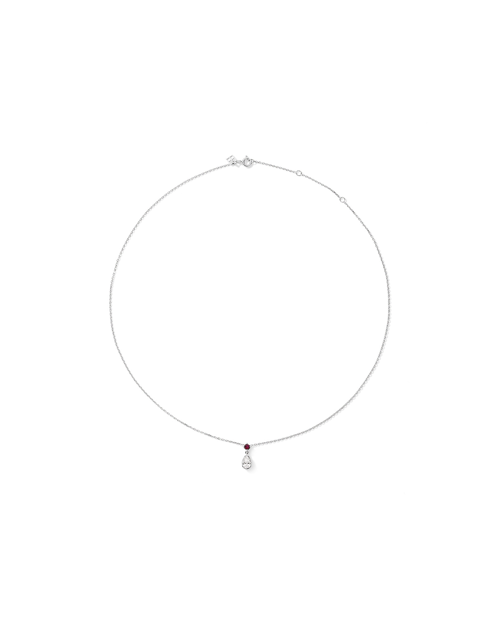 0.74 Carat TDW Pear Laboratory-Grown Diamond & Created Ruby Pendant and Earring Gift Set in Silver