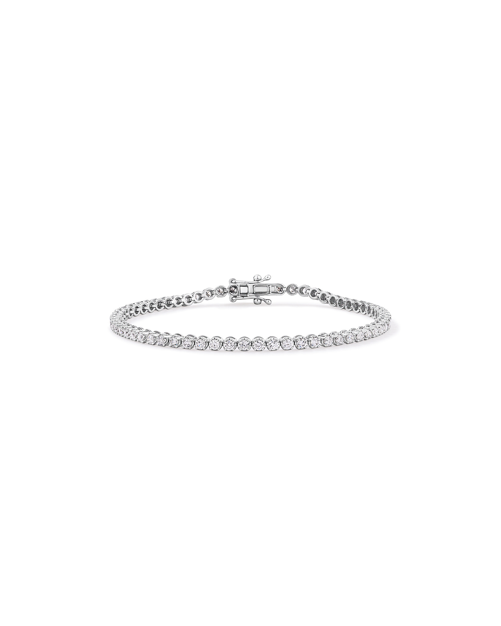Carat TW Laboratory-Grown Diamond Tennis Bracelet set in 10kt White Gold