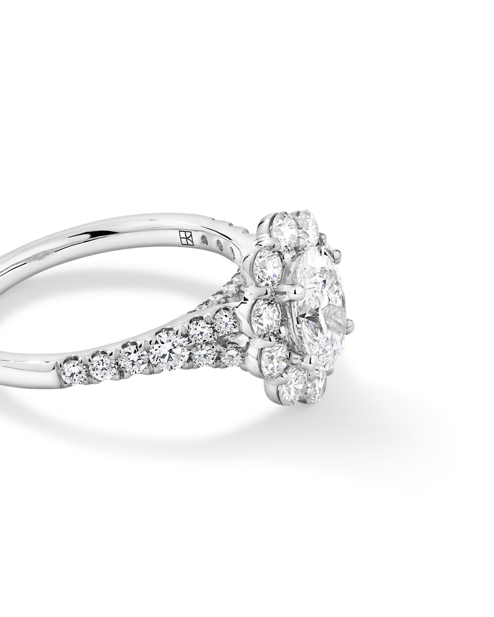 2.15 Carat TW Oval Halo Laboratory-Grown Diamond Ring 14kt Gold