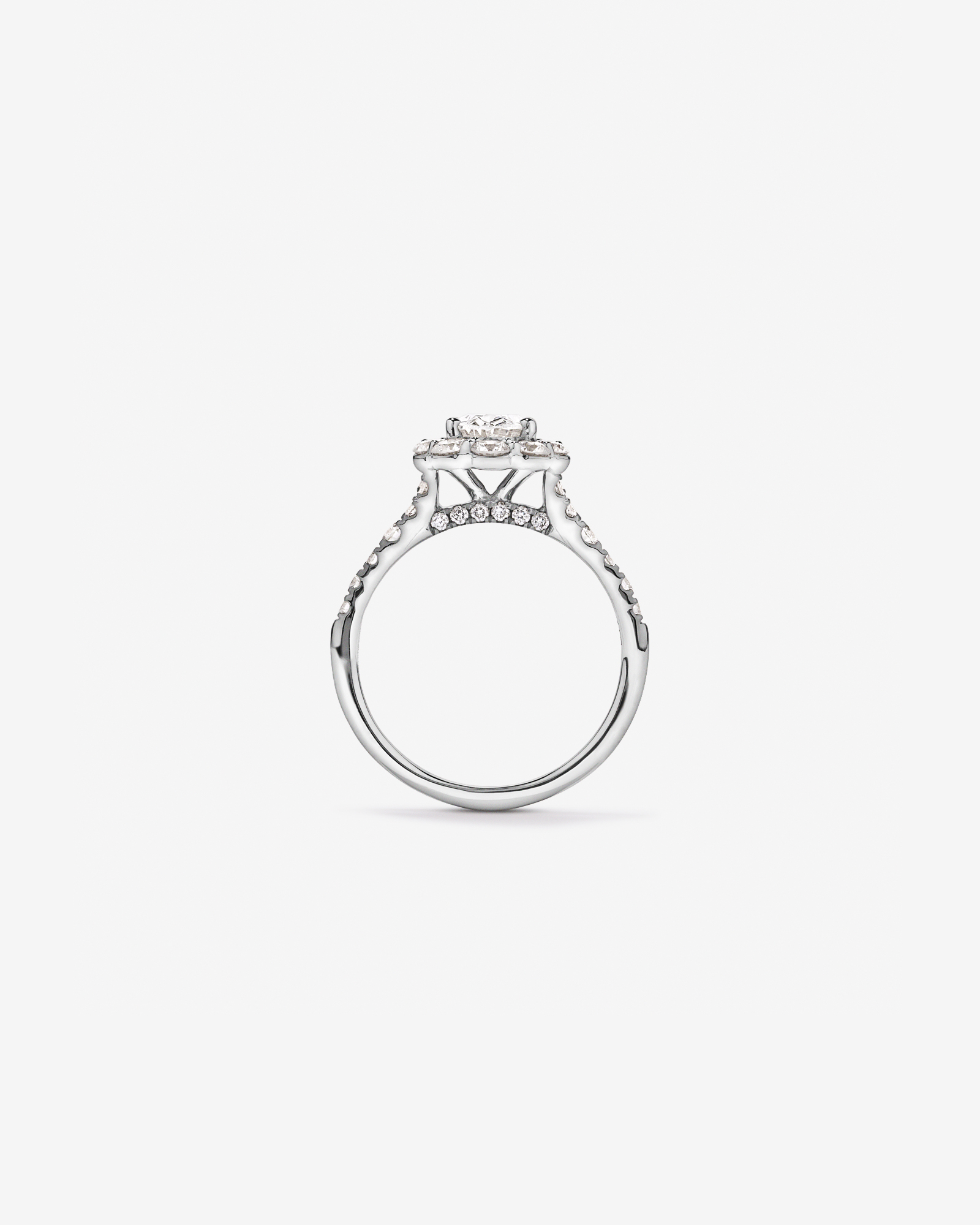 2.15 Carat TW Oval Halo Laboratory-Grown Diamond Ring 14kt Gold