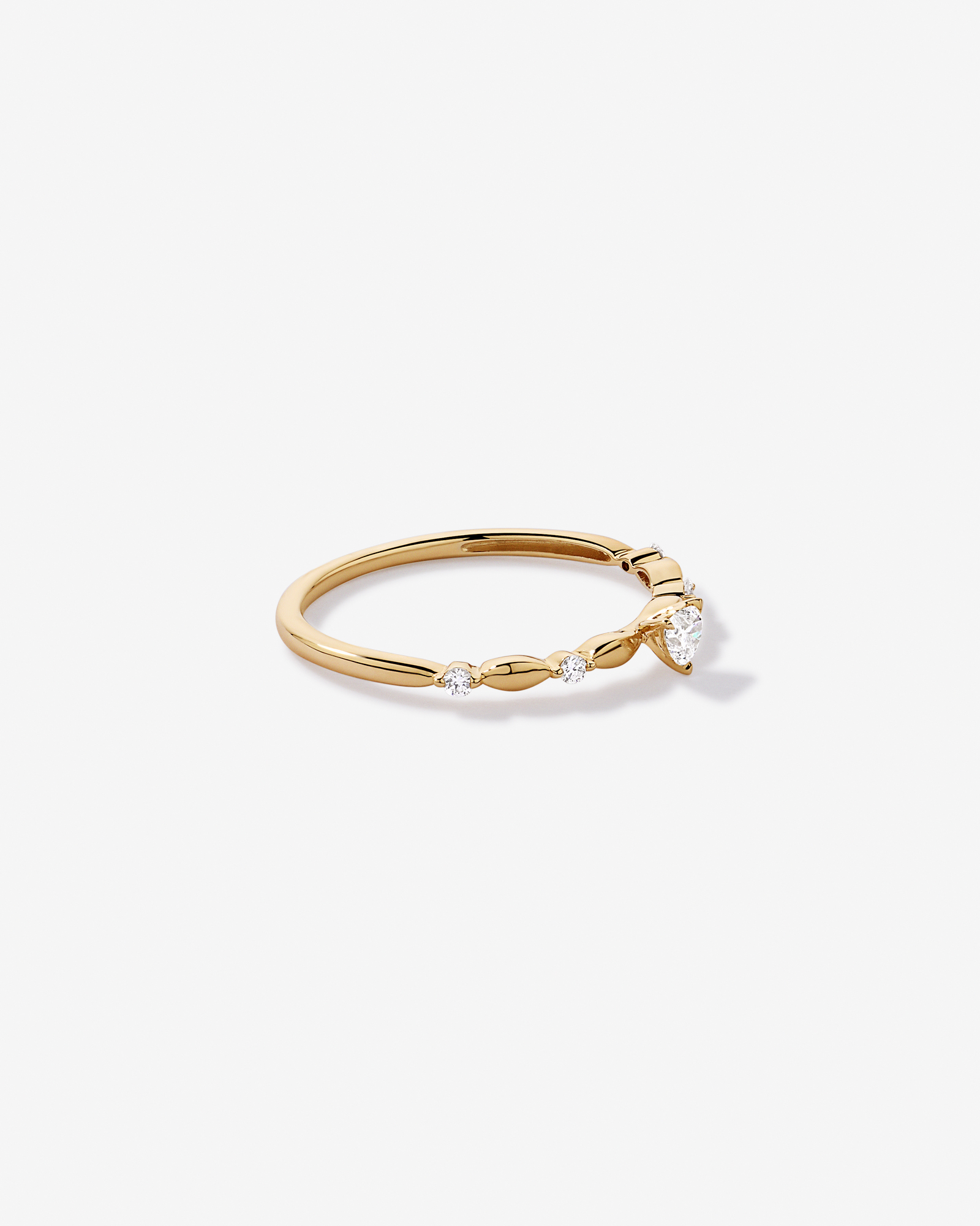 0.15 Carat TW Heart and Round Brilliant Laboratory-Grown Diamond Promise Ring 10kt Gold