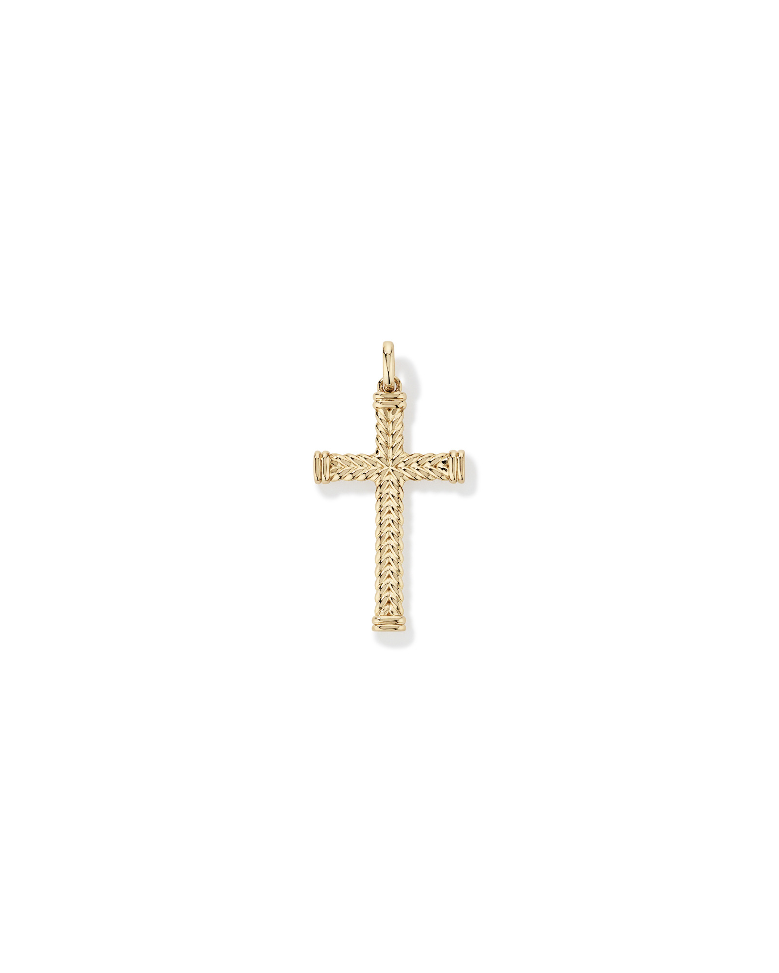Textured Cross Pendant in 10kt Yellow Gold