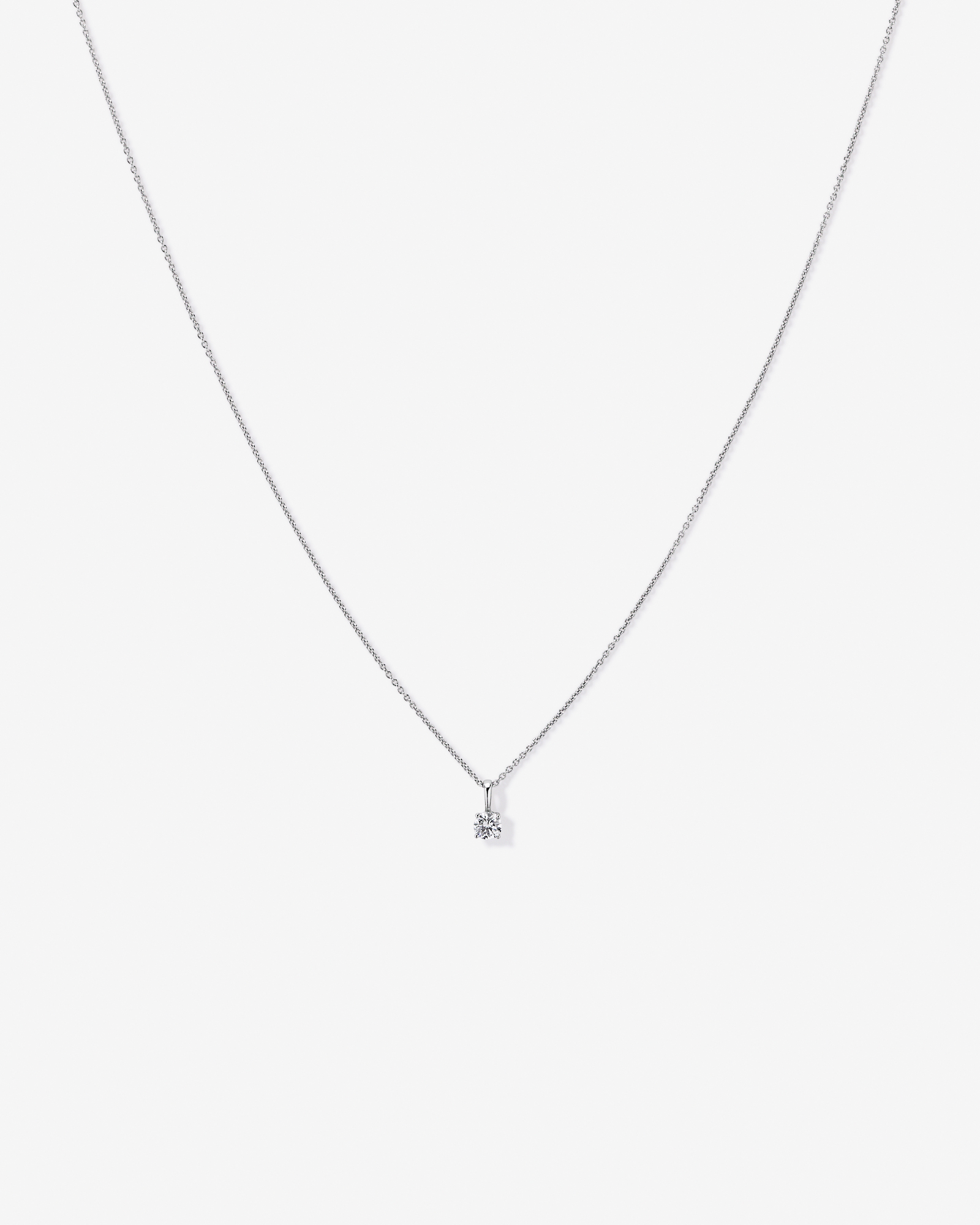 0.20 Carat TW Round Brilliant Laboratory-Grown Diamond Solitaire Pendant in Sterling Silver