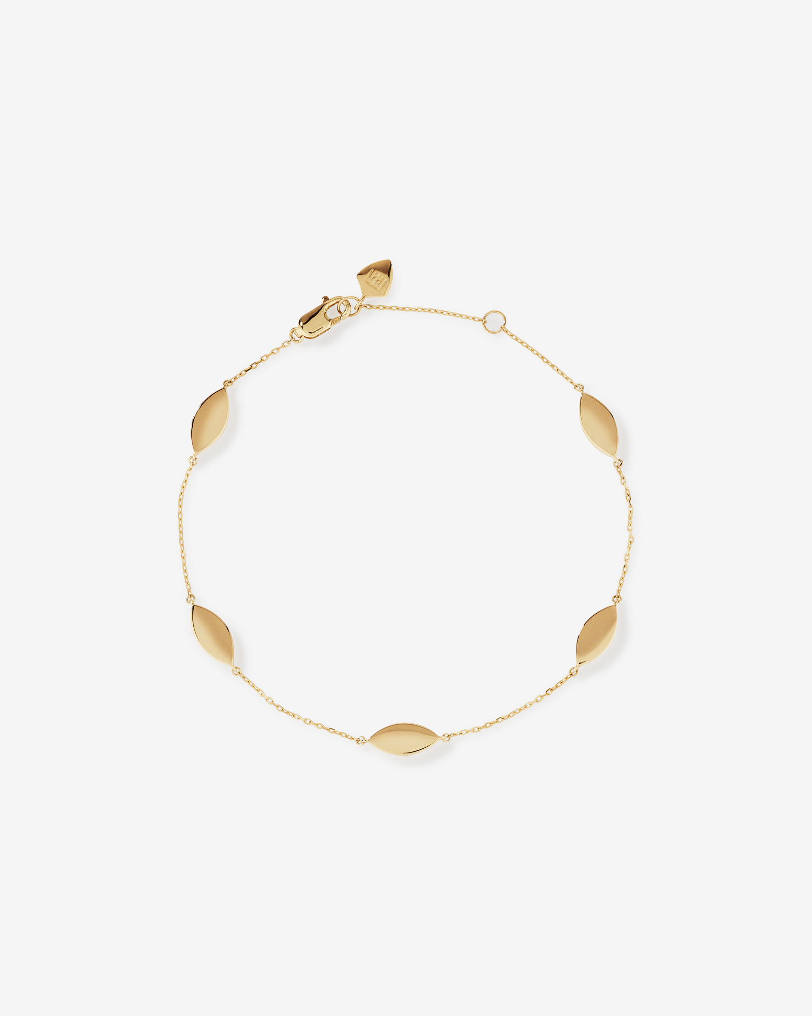 Bracelet à stations en forme de marquise en or jaune 10 carats