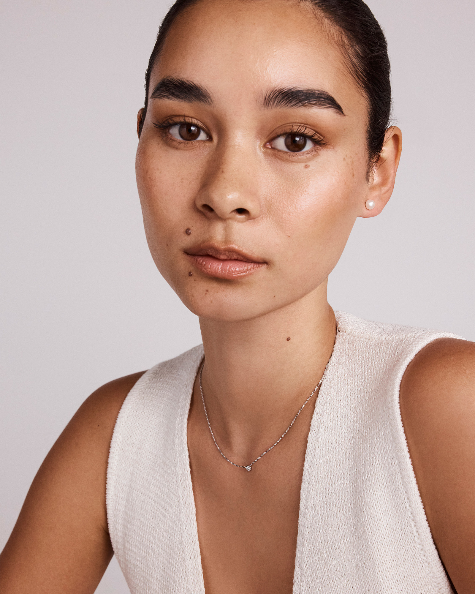 Stud Earrings with 6-6.5mm Button Cultured Freshwater Pearls in Sterling Silver