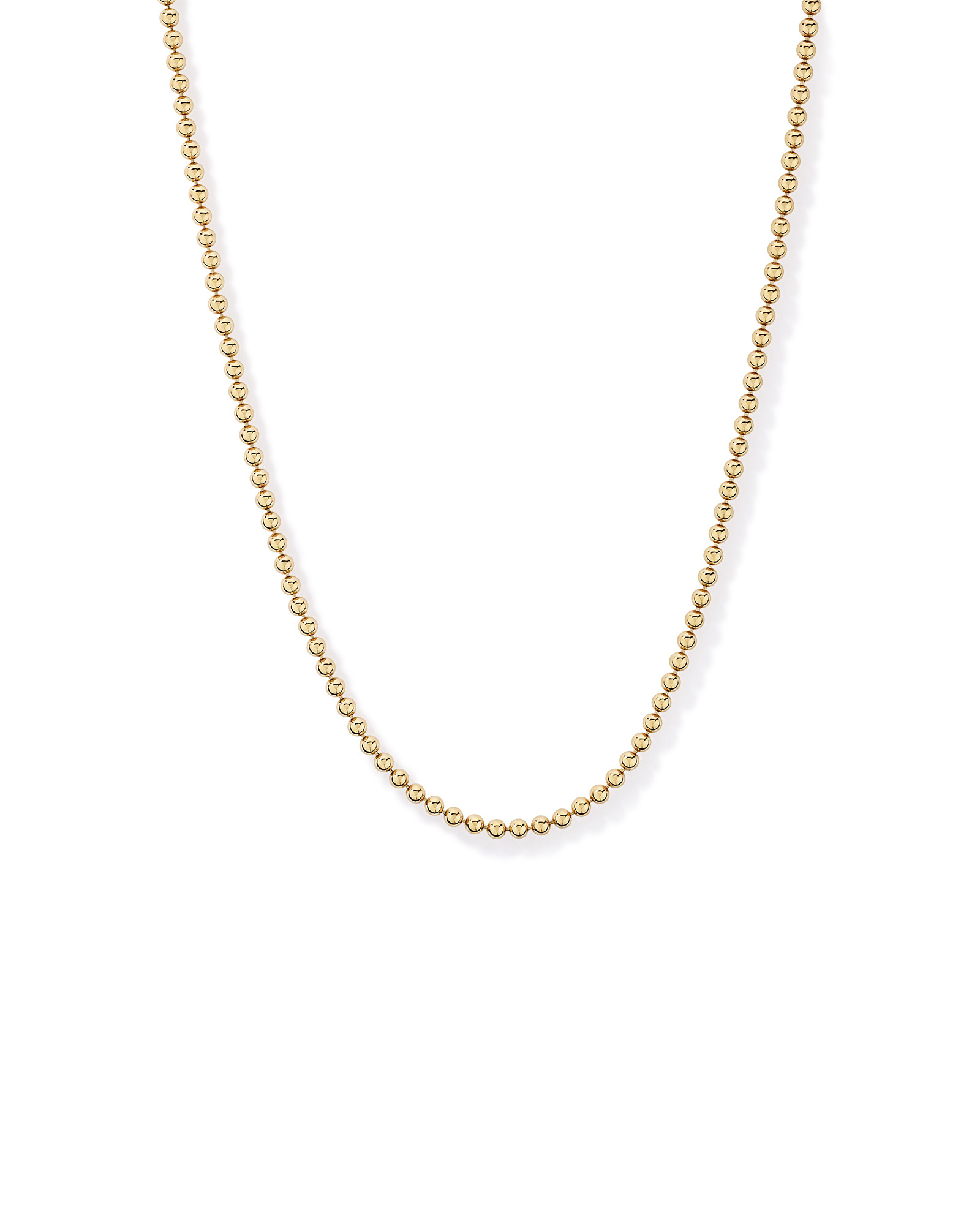 Chaîne à perles de 50 cm (20") de 4 mm de large en Vermeil or 18 carats