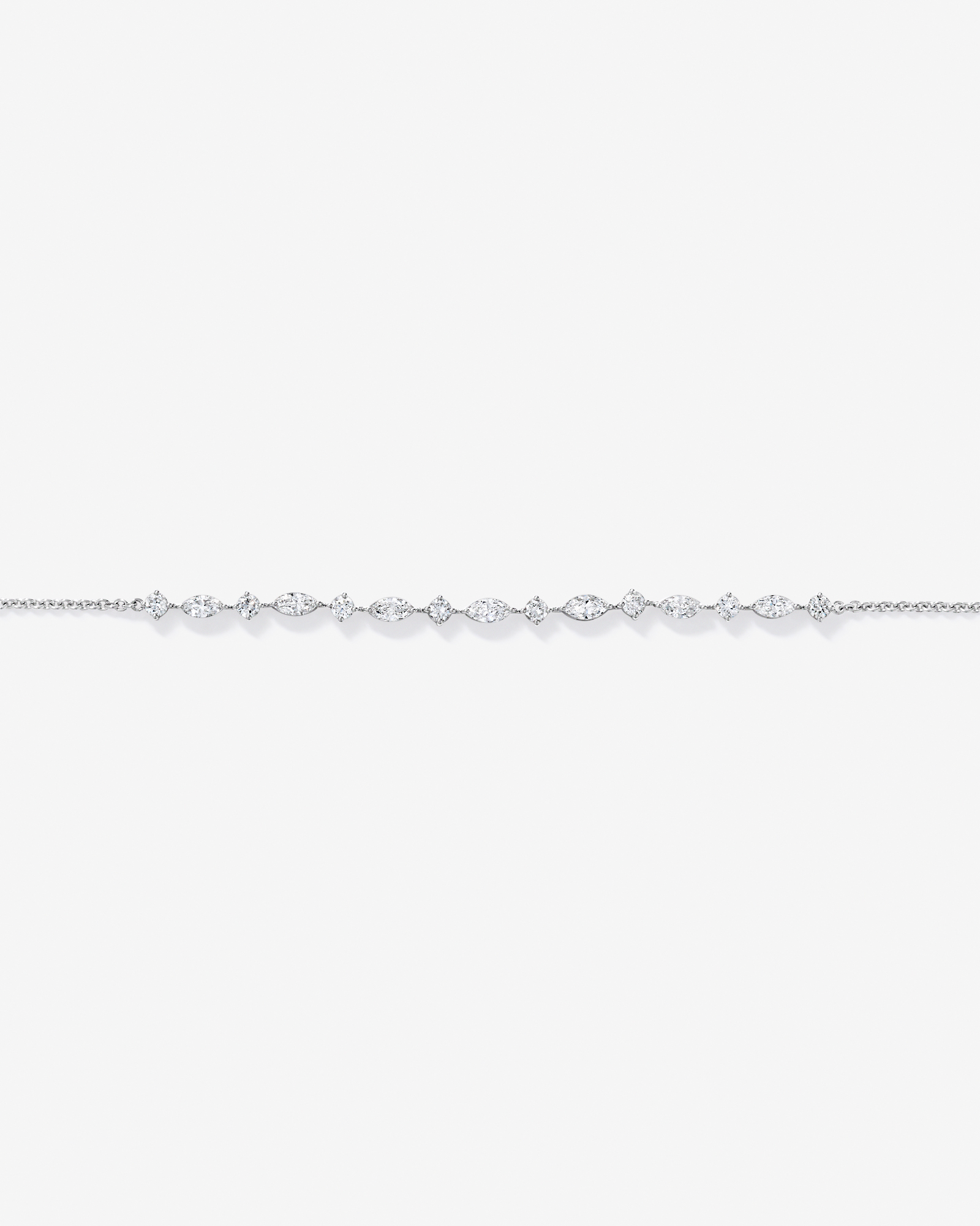 1.10TW Marquise & Round Brilliant Lab Tennis Bracelet Silver