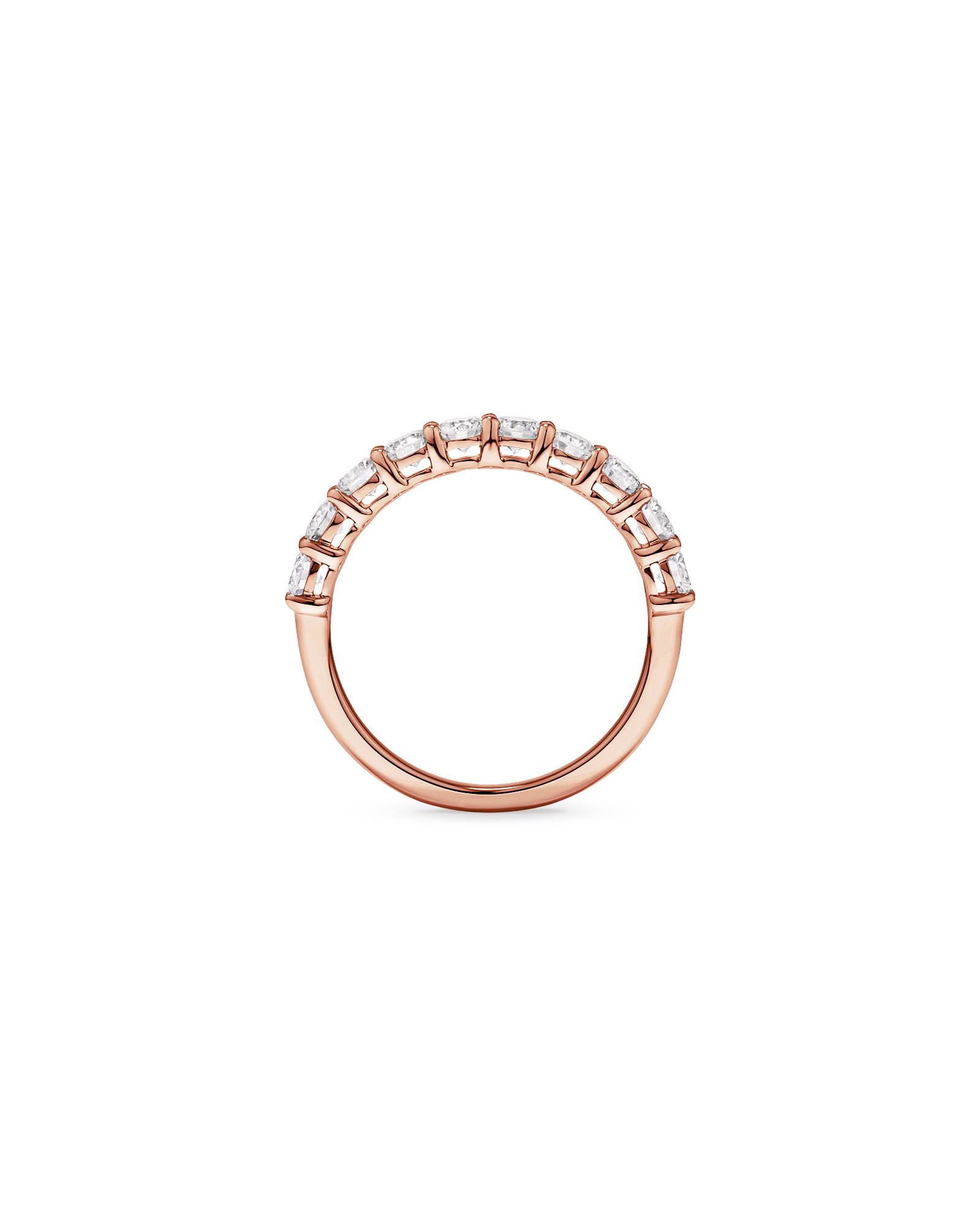 1.00 Carat TW Round Brilliant Laboratory-Grown Diamond Wedding Band 14kt Rose Gold