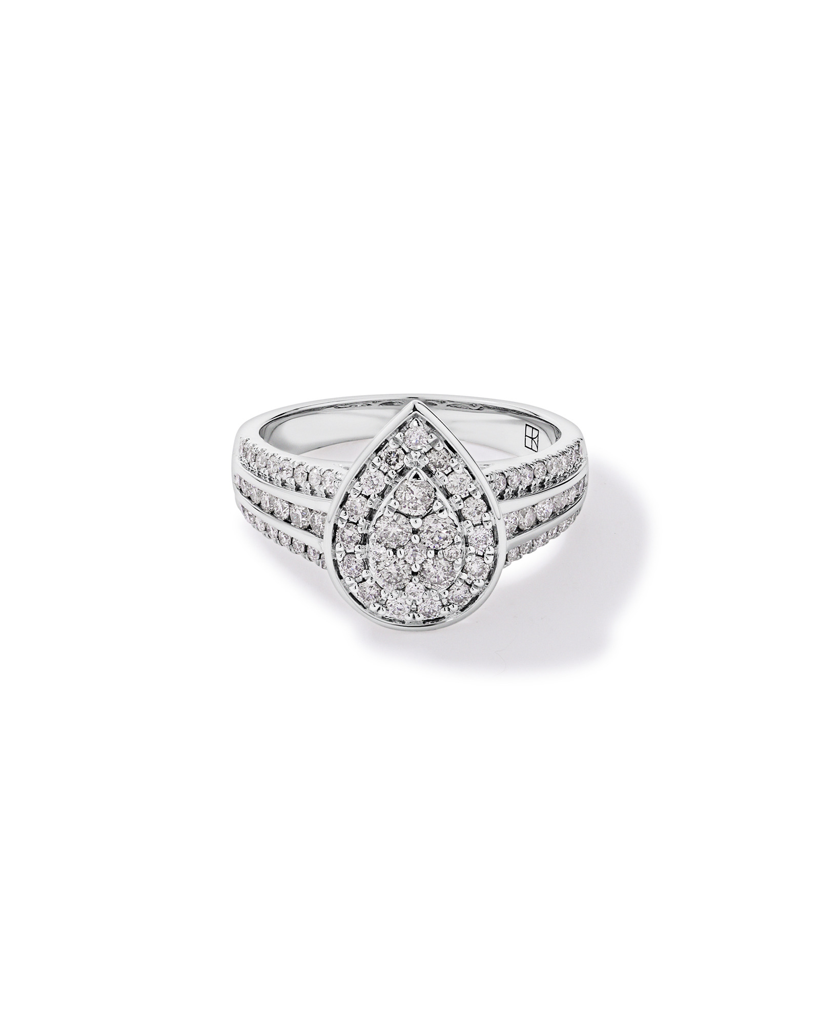 Carat TW Pear-Shaped Diamond Cluster Ring Sterling Silver