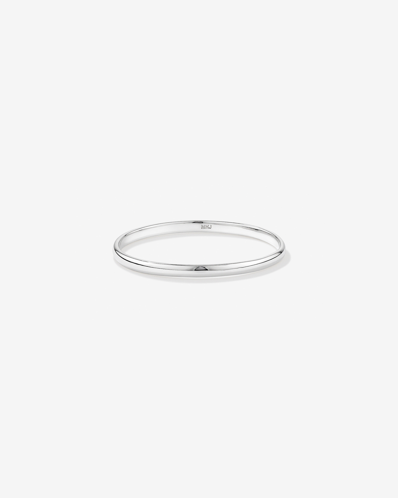 3.7mm Width Solid Round Baby Bangle in Sterling Silver