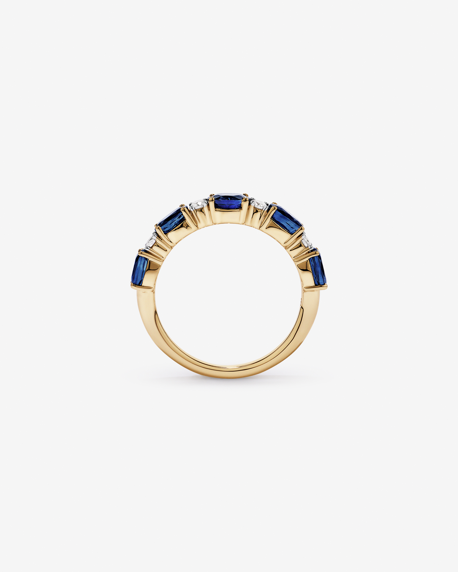 Bague alternative en diamant TW saphir australien et 0,12 carat or jaune 10 carats