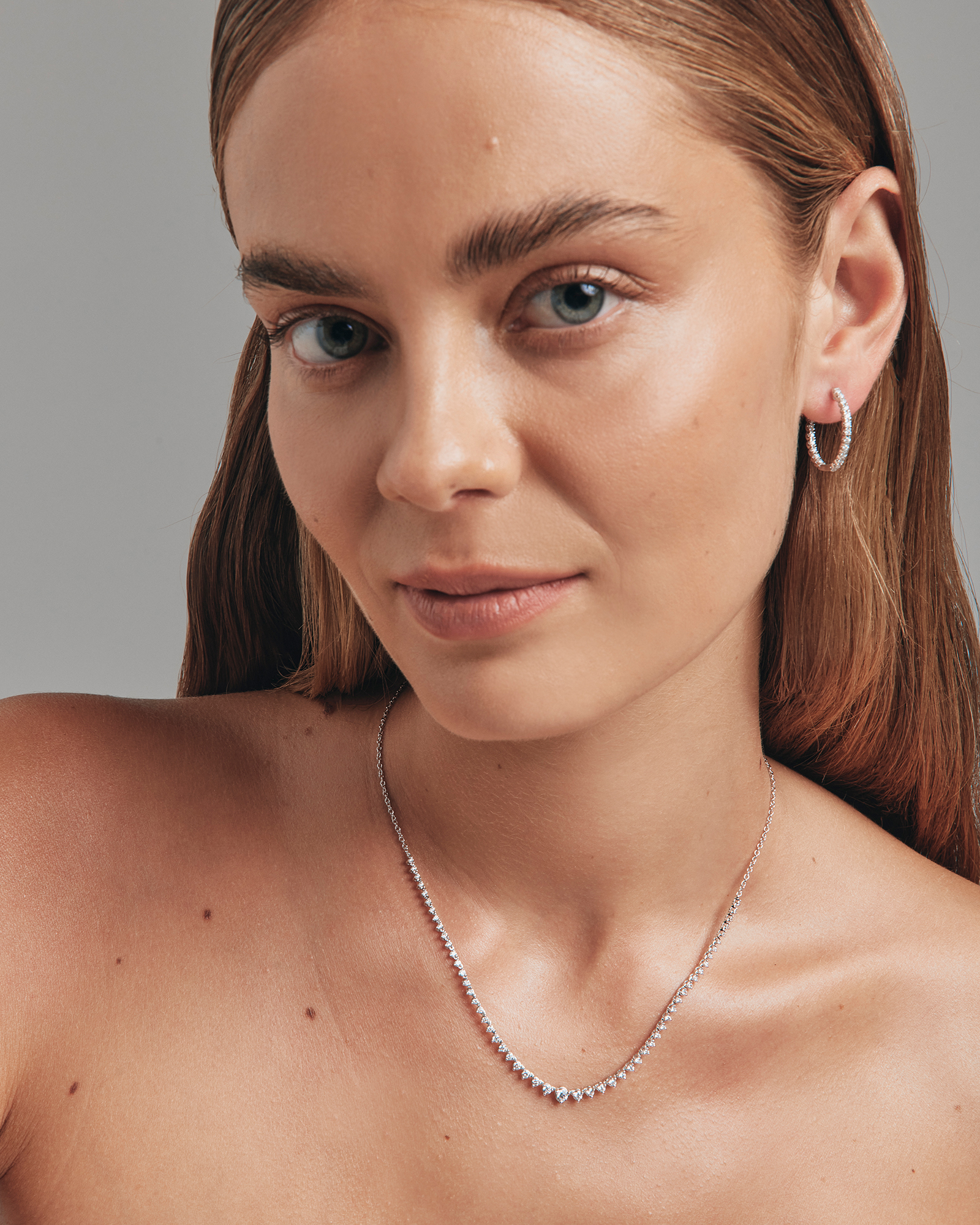 1.00 Carat TW Laboratory-Grown Diamond Tennis Necklace set in 10kt White Gold