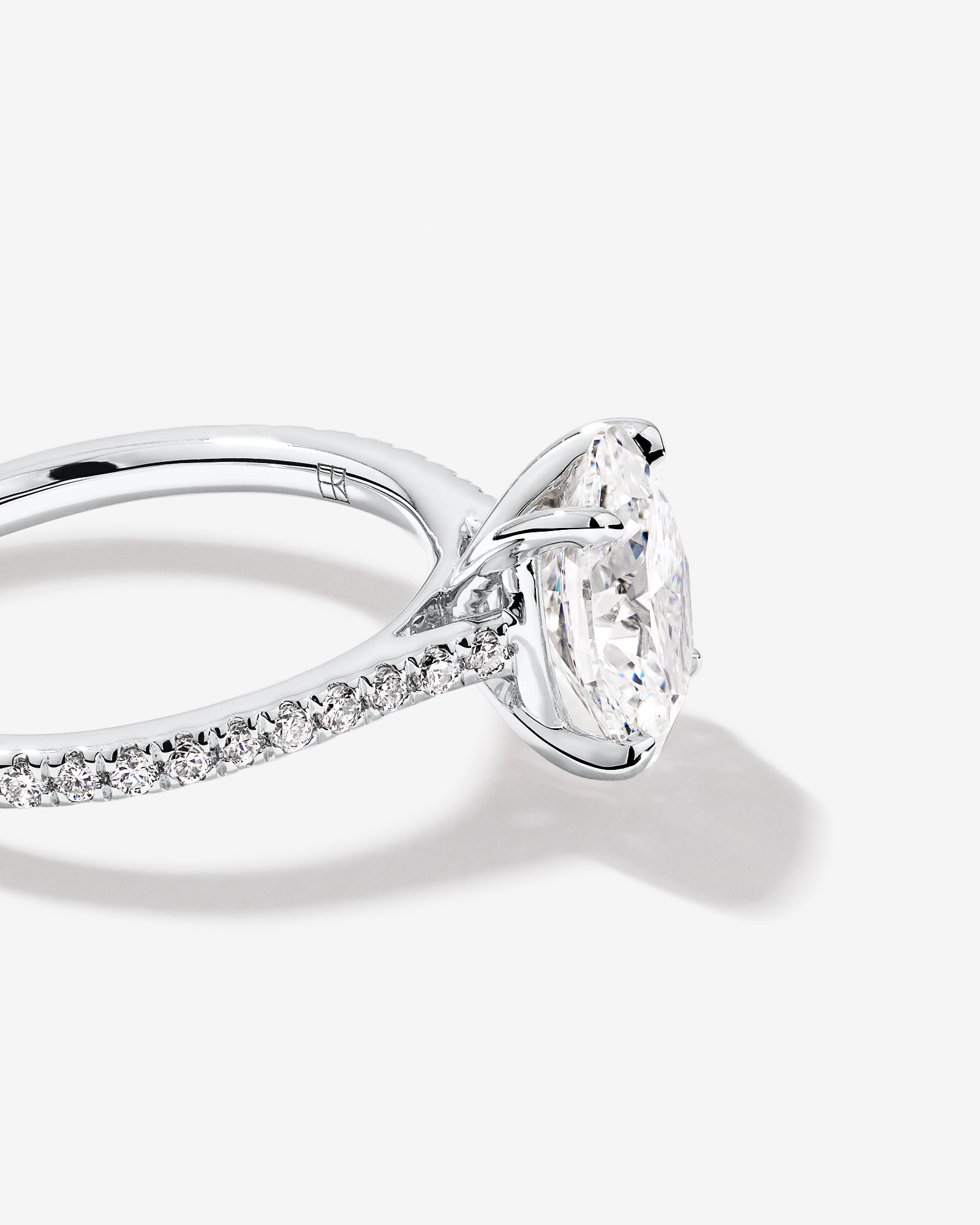 2.20 Carat TW Oval Cut Laboratory-Grown Diamond Engagement Ring in 14kt White Gold