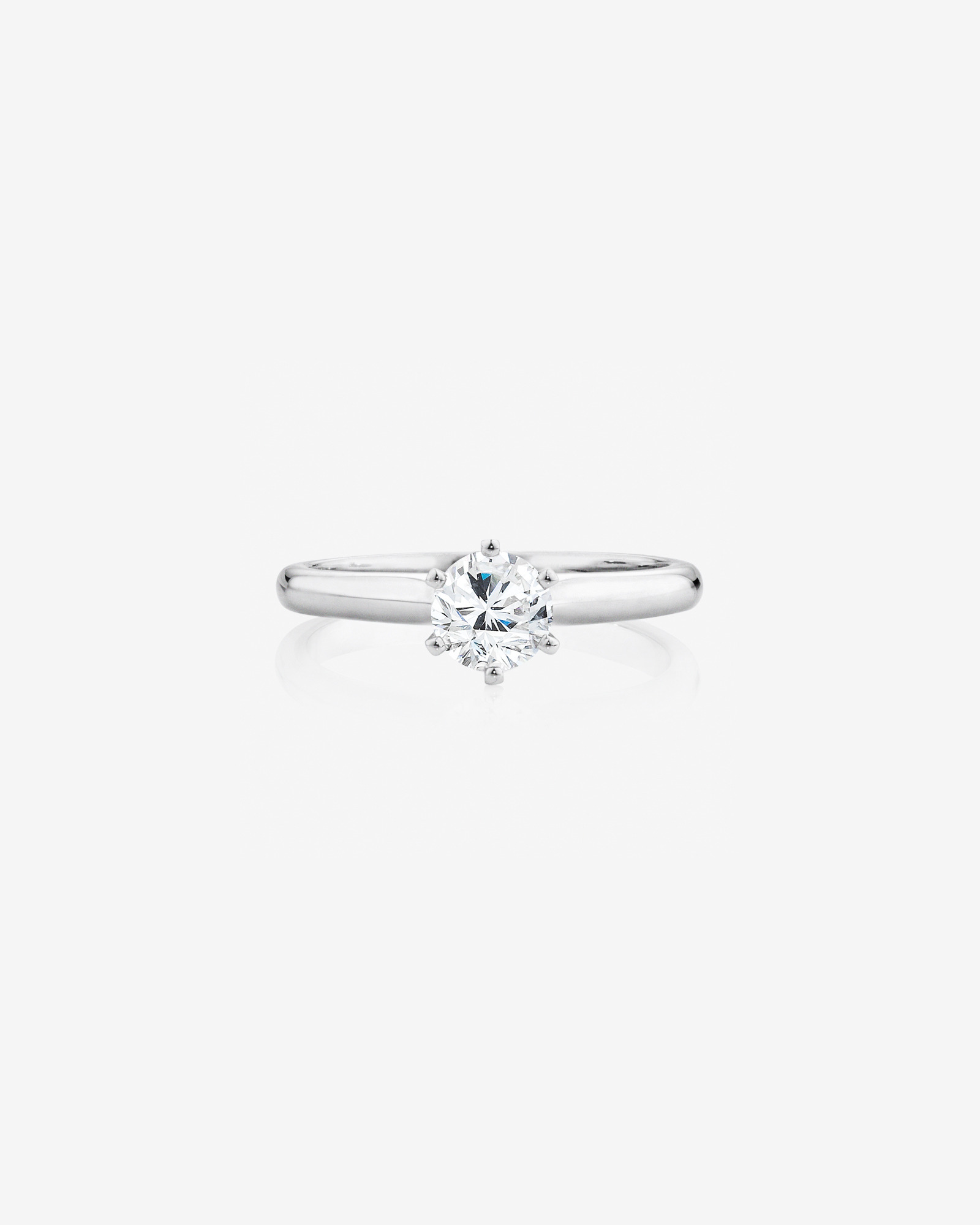 Bague de fiançailles en or blanc 18 K à diamant solitaire certifié totalisant 0,75 ct