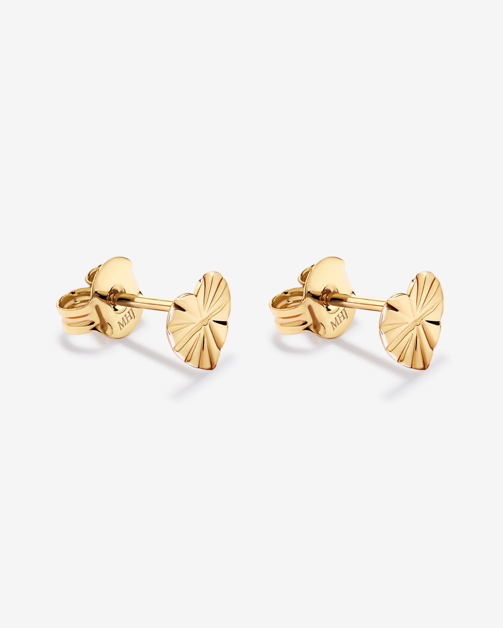 Textured Heart Stud Earrings in 18kt Vermeil