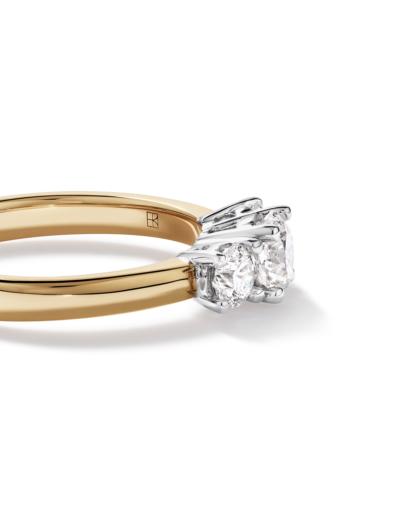 1.00 Carat TW 3 Stone Signature 101 Diamond Ring in 14kt Yellow and White Gold