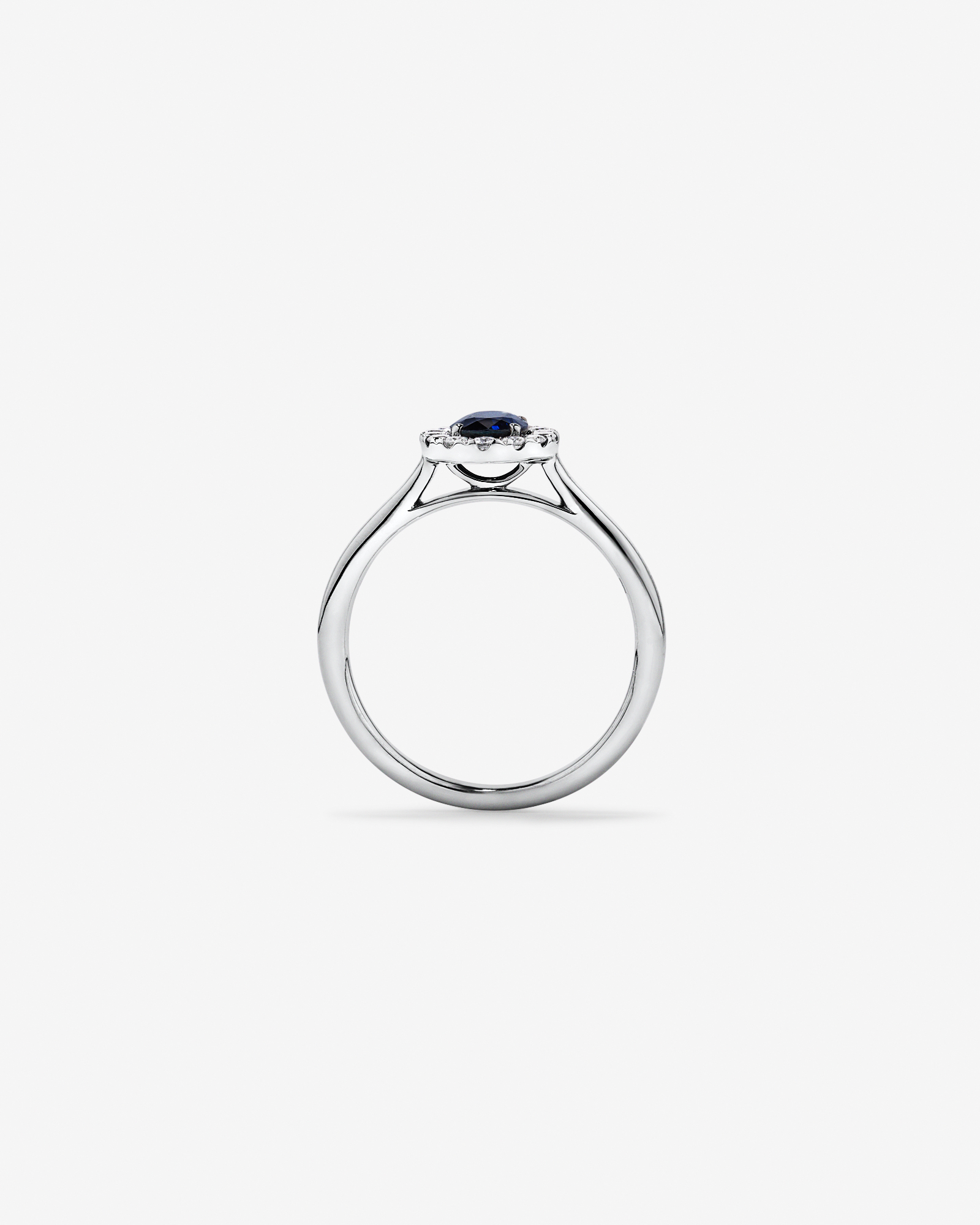 0.25 Carat TW Oval Sapphire and Diamond Ring in Recycled Platinum