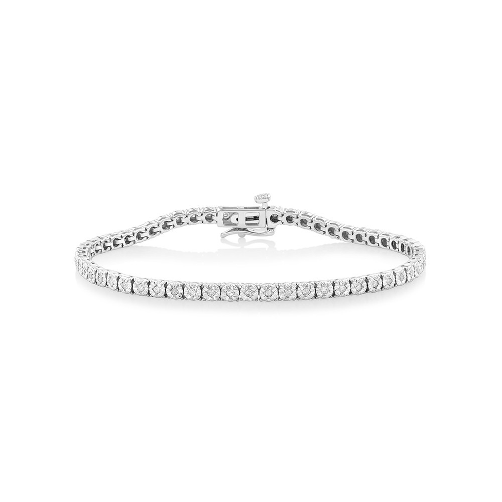 Bracelet de tennis en diamants de 0,42 carats TW en argent sterling