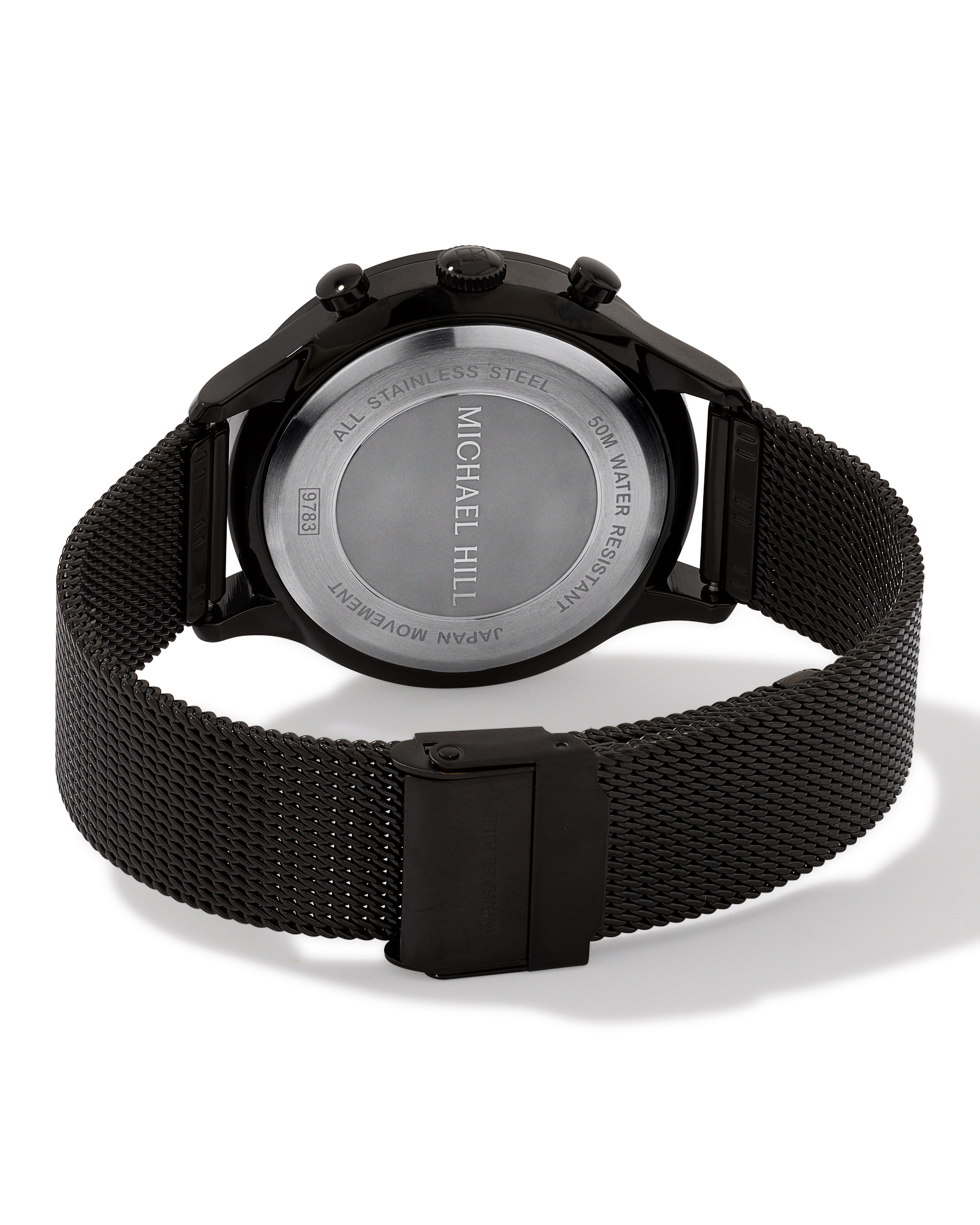 Men's Chronograph Watch in Black Tone Stainless Steel