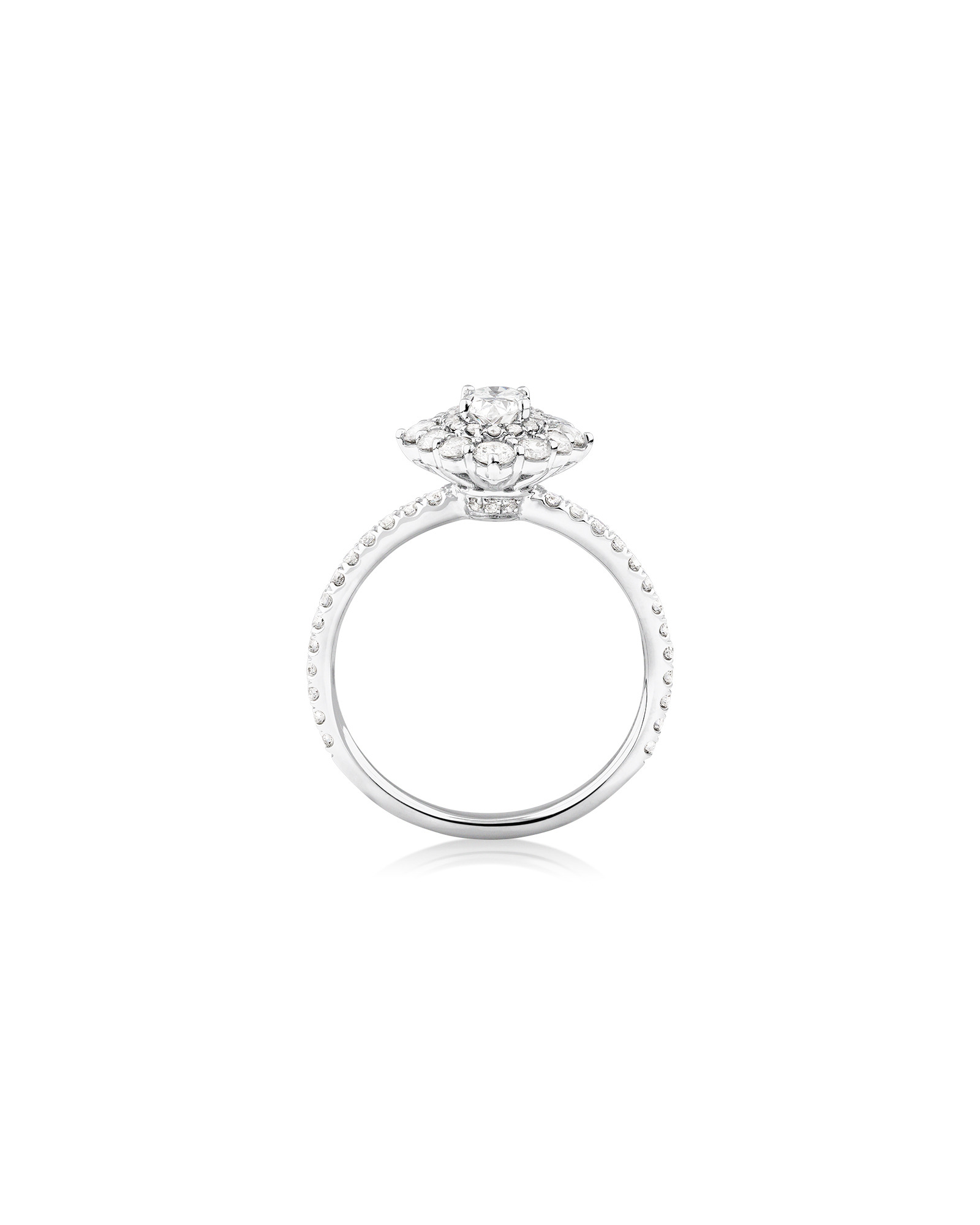 Bague de Fiançailles Ovale Sir Michael Hill Designer avec 0,92 Carat TW de Diamants en Or Blanc 18kt
