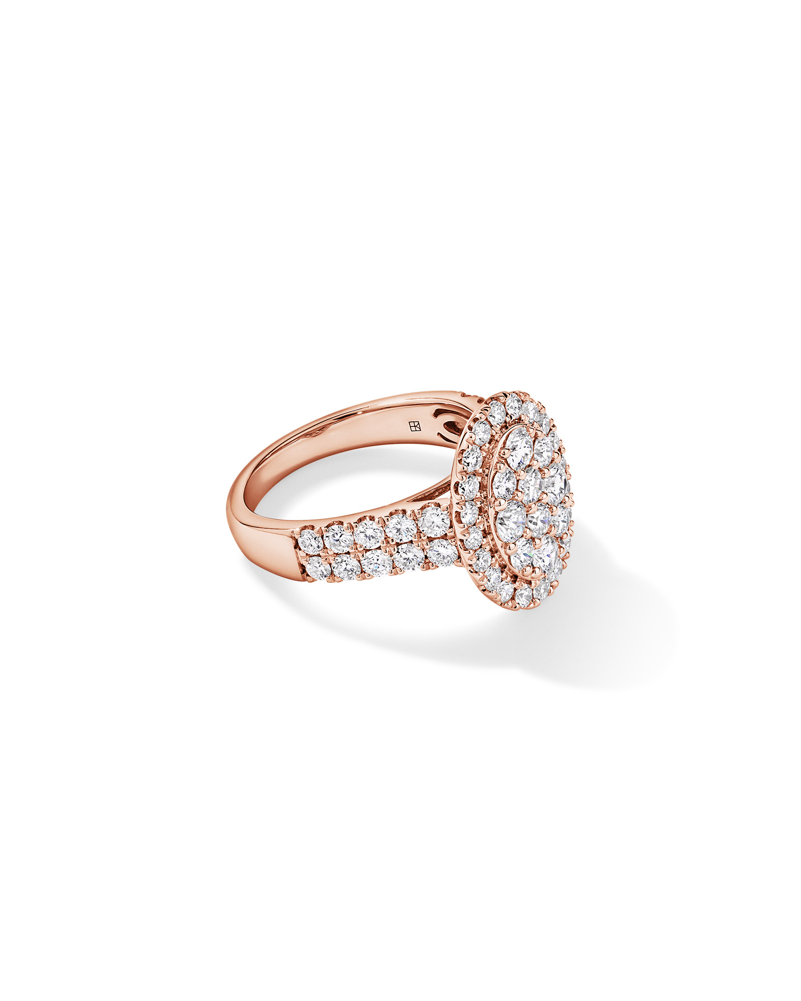 2.00TW Round Brilliant Laboratory-Grown Diamond Cluster Ring 10kt Rose Gold