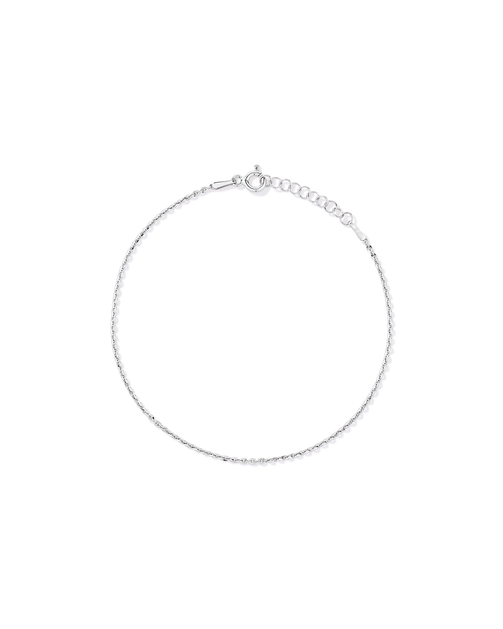 Bracelet à torsades fines taillées en diamants de 19 cm en argent sterling