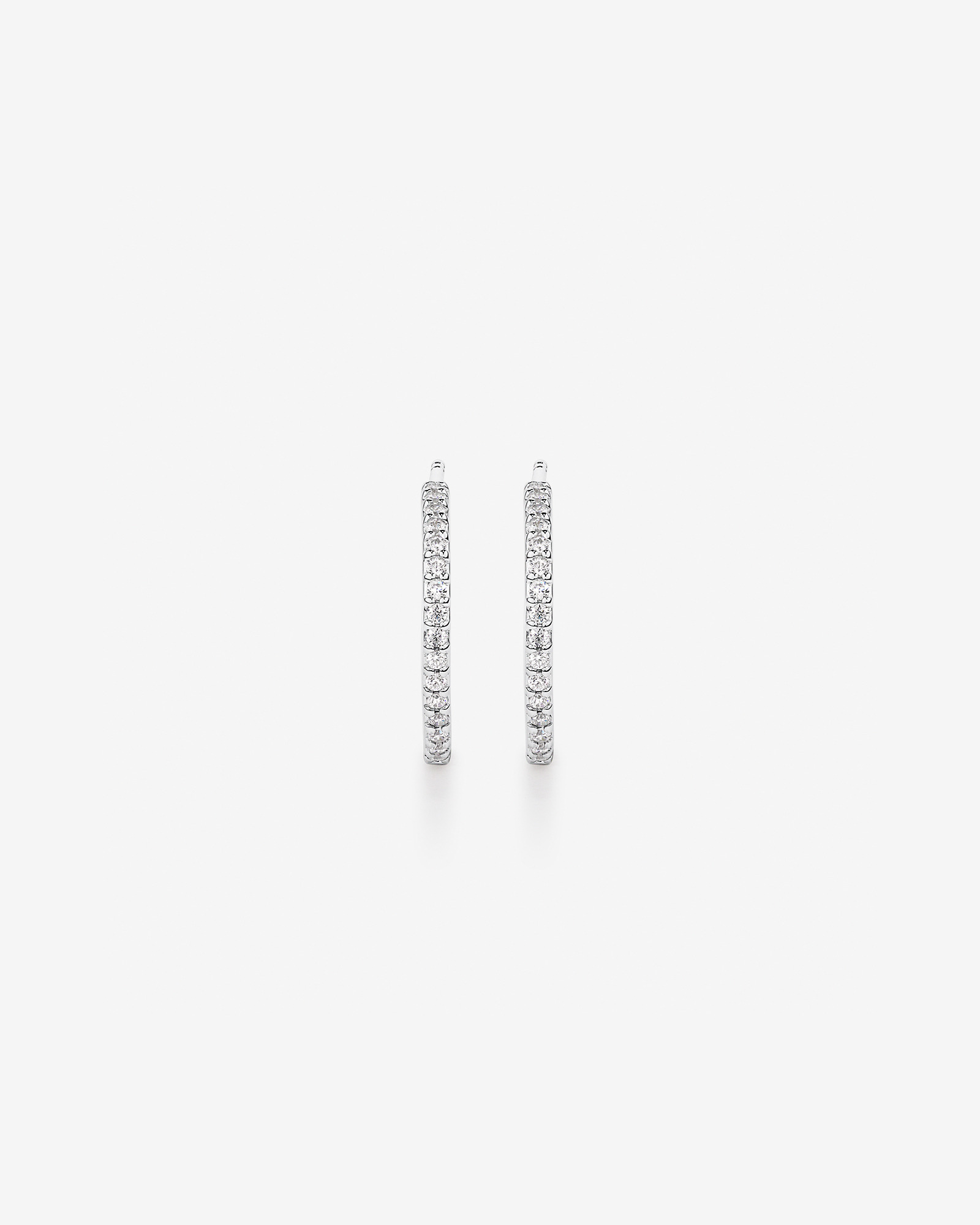 Boucles d’oreilles demi-créoles avec zircone cubique en argent sterling