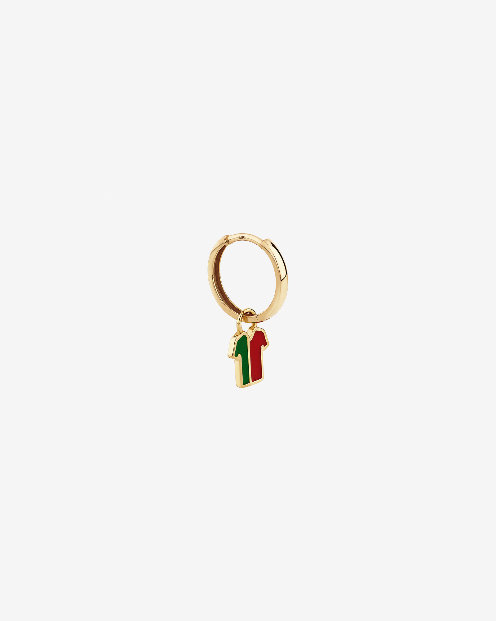 Porte-bonheur de boucle d’oreille en maillot du Portugal en Vermeil 18Kt