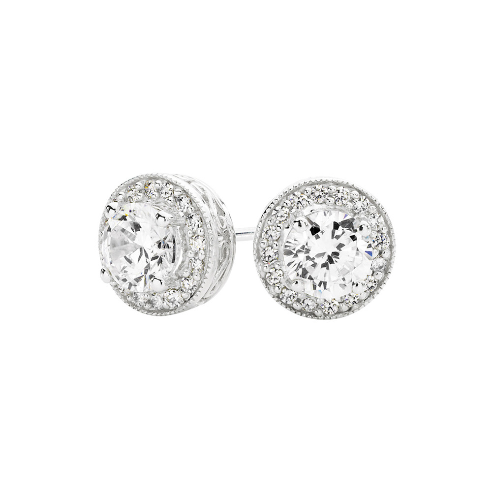 cubic zirconia earrings sterling silver