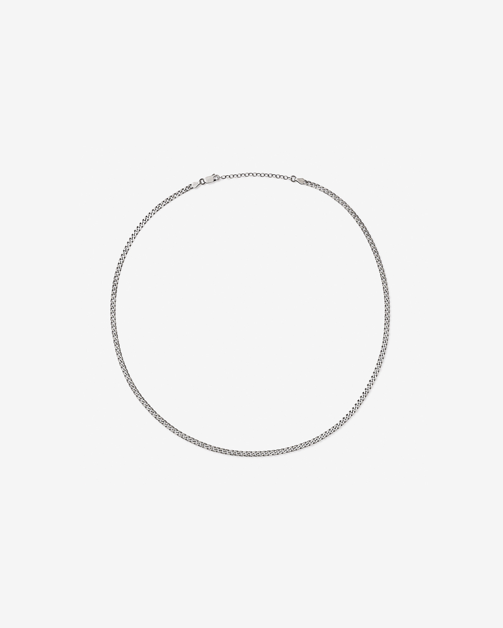 Chaîne gourmette oxydée en argent sterling de 60 cm (24 po)