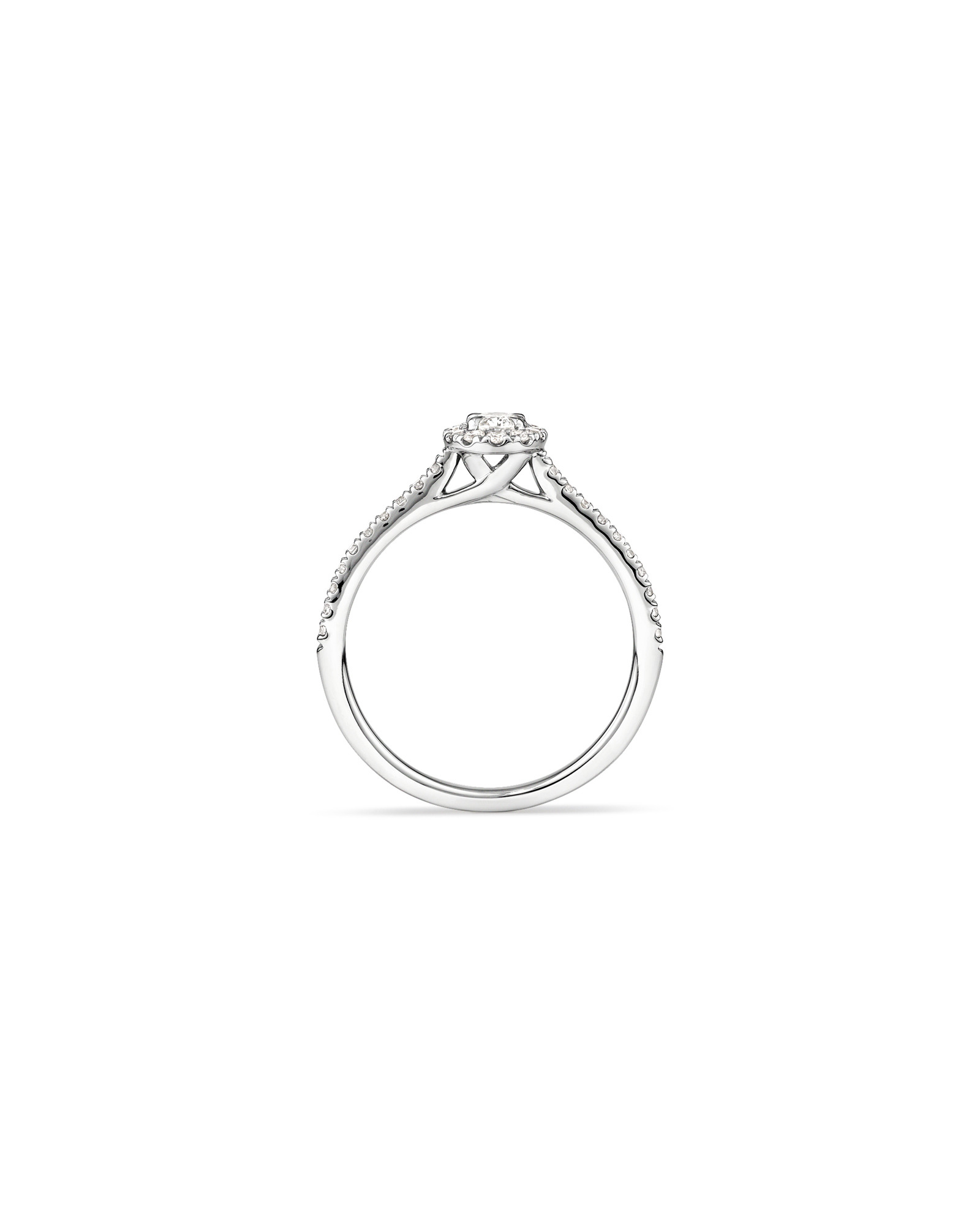 Oval Halo Ring with 0.50 Carat TW of Diamonds in 14kt White Gold