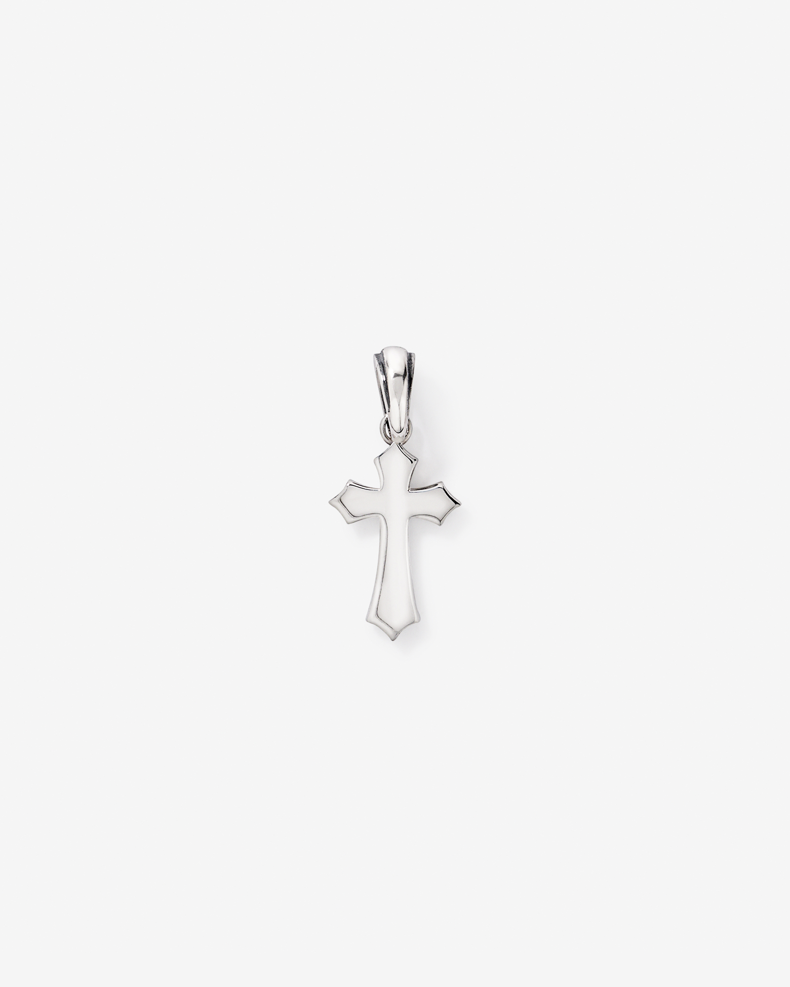 Pendentif croix en argent sterling et émail noir