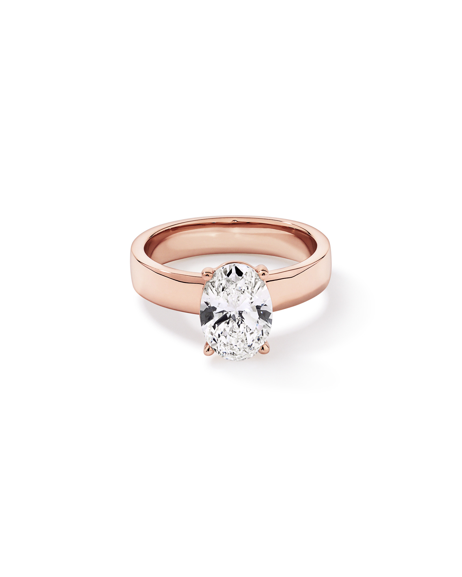 2.00TW Oval Laboratory-Grown Diamond Solitaire Ring 14kt Rose Gold
