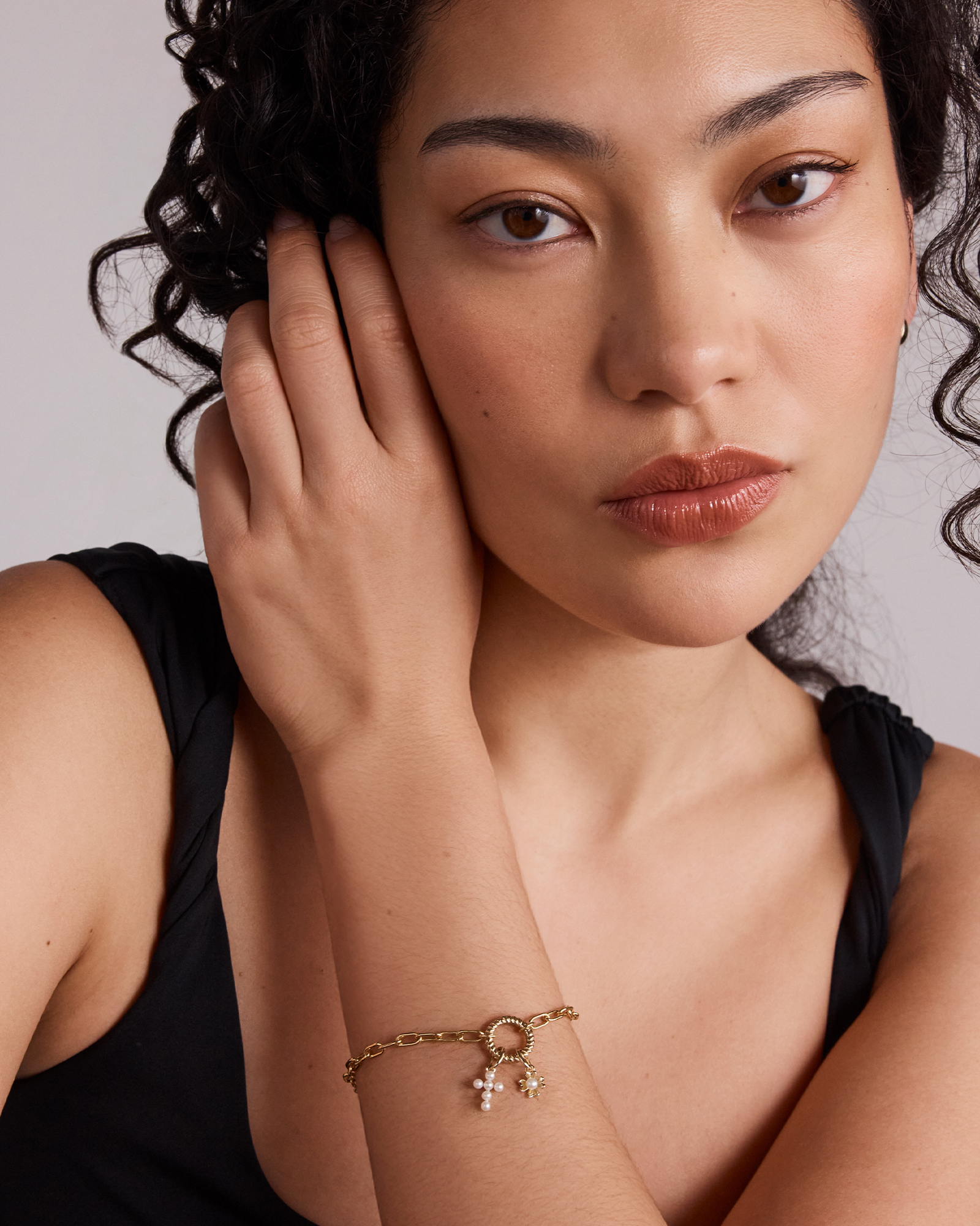 Cultured Freshwater Pearl Flower Pendant in 10kt Yellow Gold