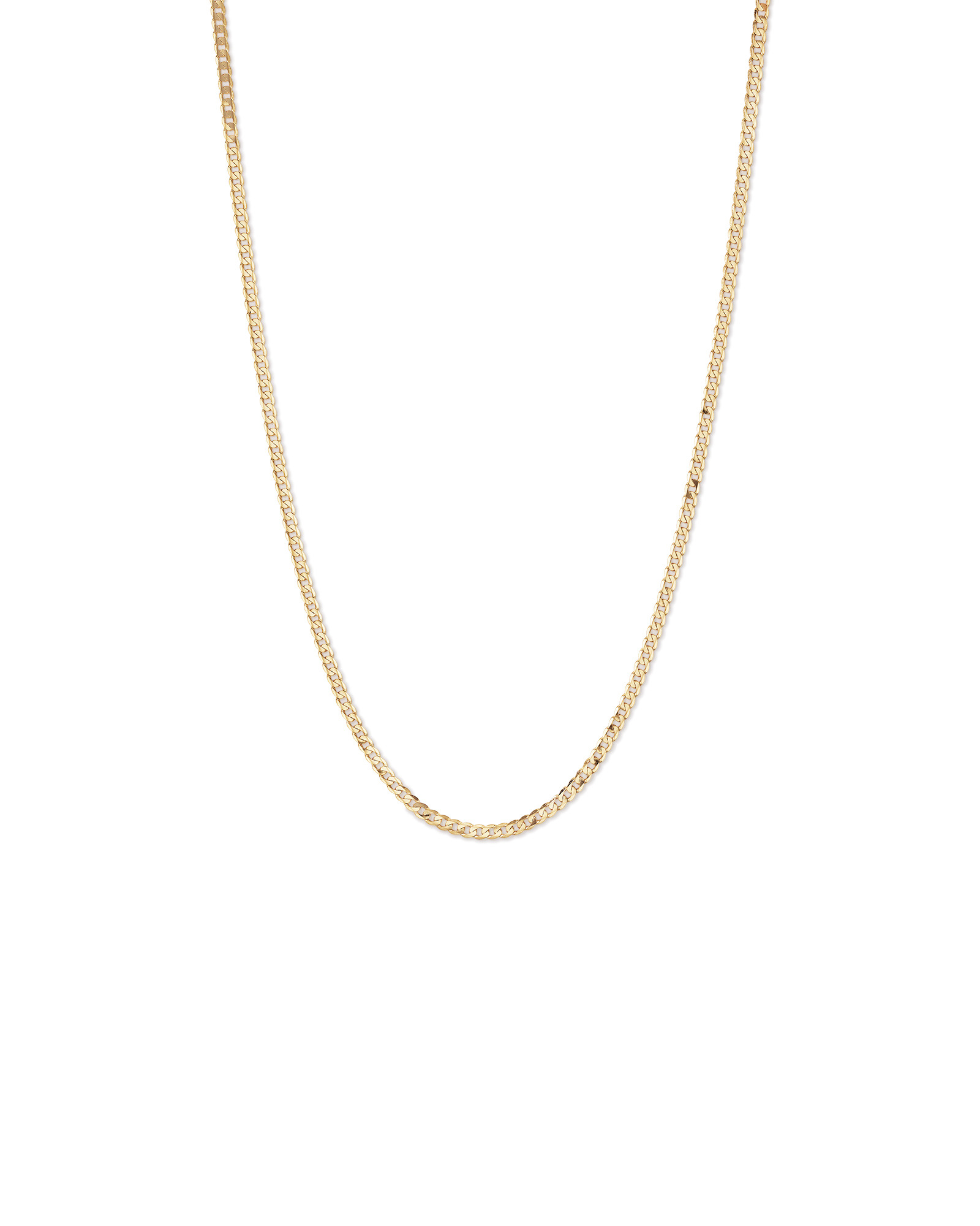 Chaîne Plate Biseautée en Or Jaune 10 ct, 55 cm (22 po), 3,75 mm de Largeur