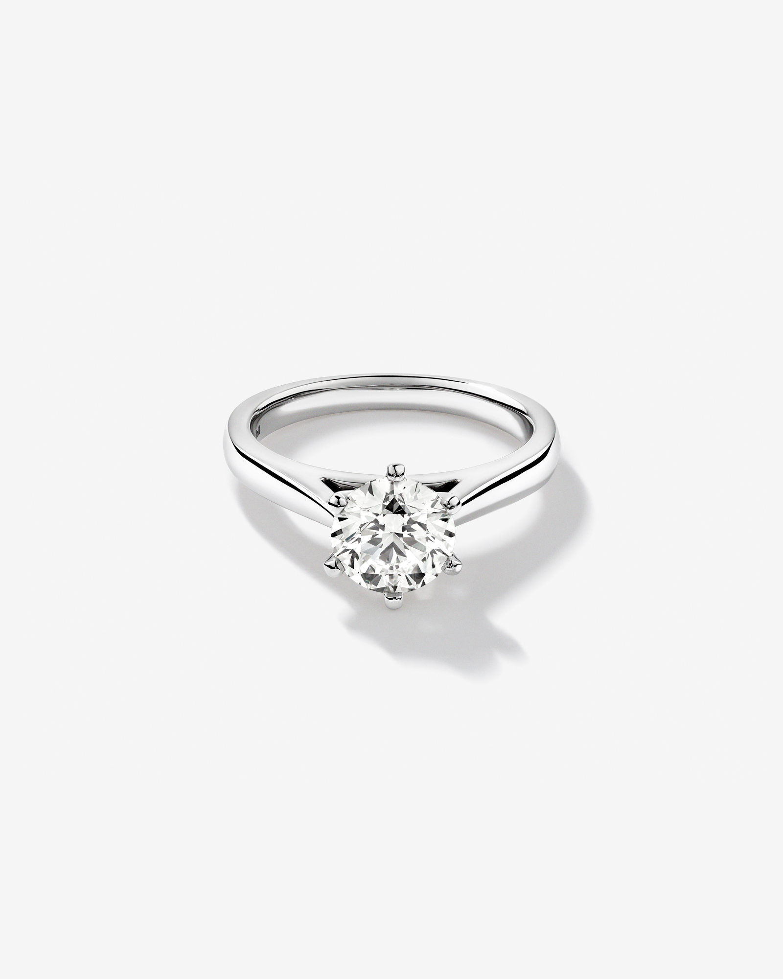 Certified Solitaire Engagement Ring with a Carat TW Diamond in 14kt White Gold