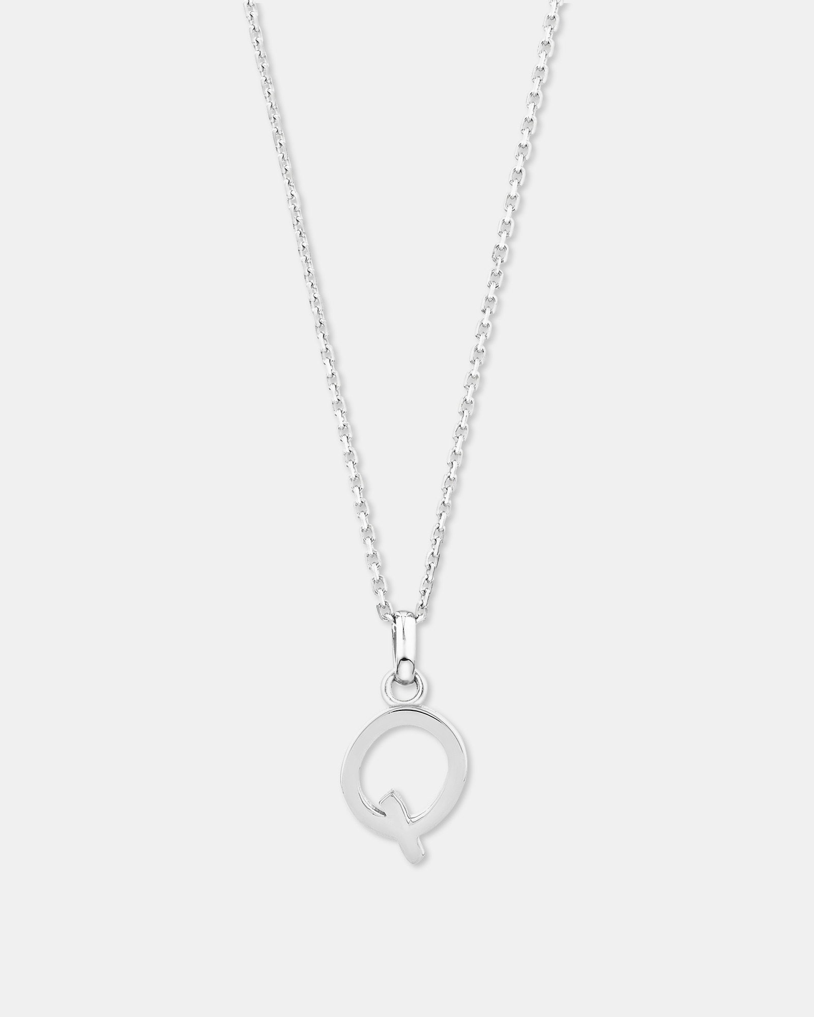 "Q" Initial Pendant in Sterling Silver