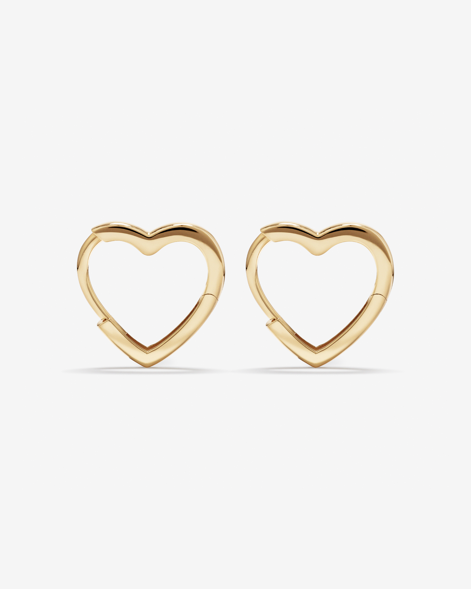 Boucles d'oreilles en créoles en forme de cœur de 11 mm en or jaune 10 carats