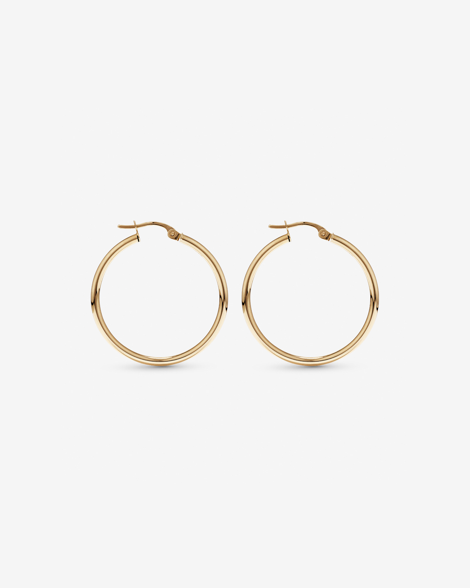 25mm Round Hoop Earrings 10kt Yellow Gold