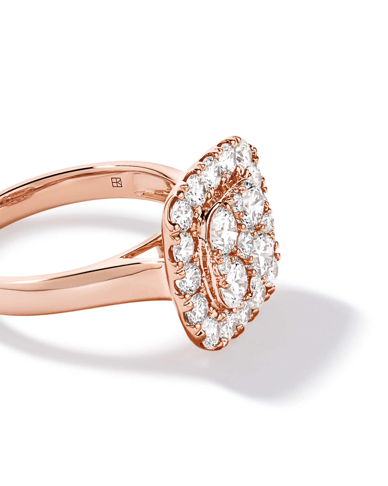 2.00 Carat TW Laboratory-Grown Diamond Cluster Ring 10kt Rose Gold
