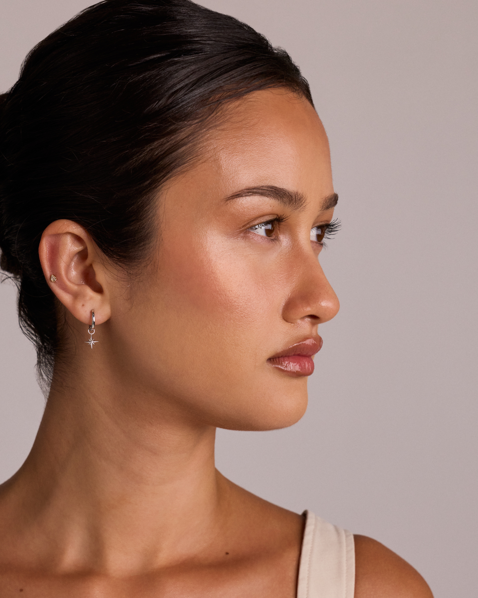 North Star Single Earring Charm in Sterling Silver