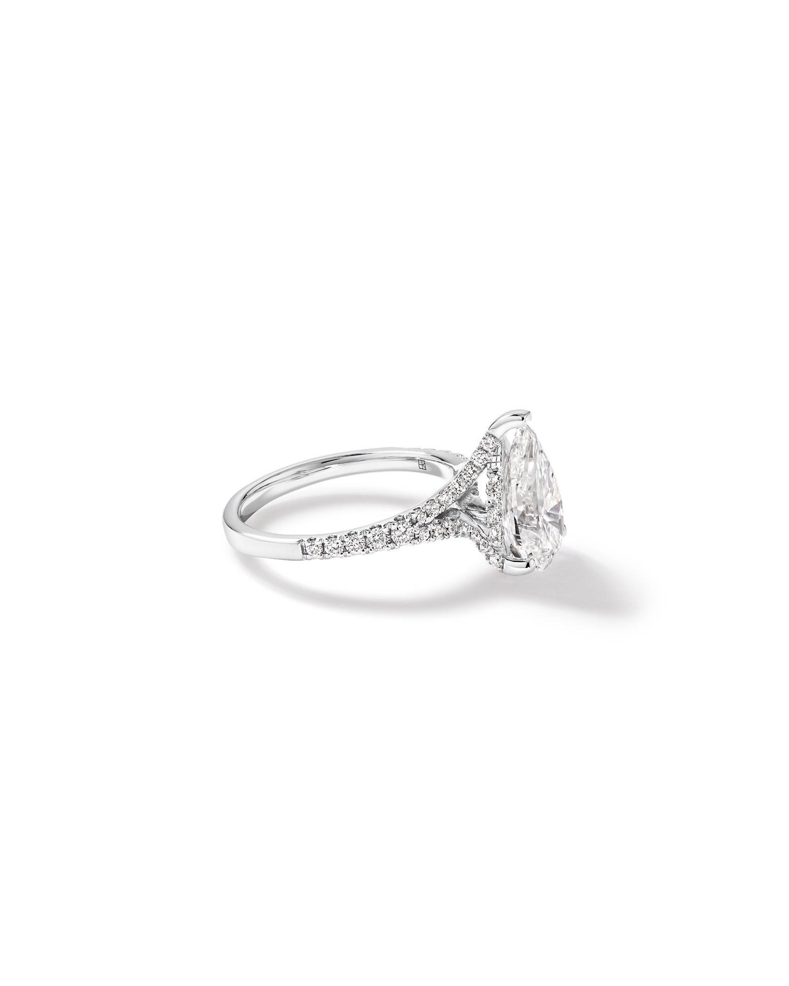 3.50 Carat TW Pear Cut Laboratory-Grown Diamond Engagement Ring 18kt White Gold