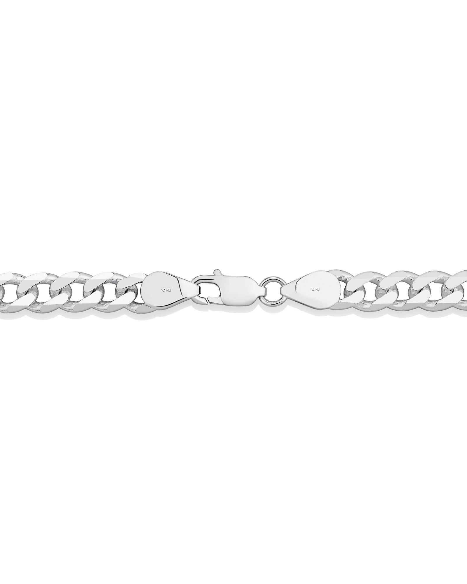 Chaîne à maillons gourmette en argent sterling de 60 cm, largeur de 7,2 mm
