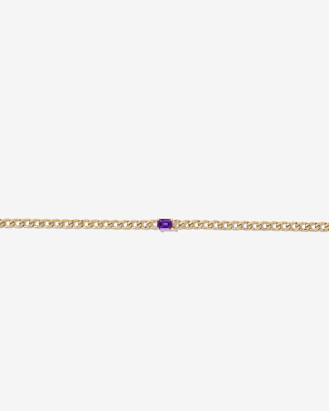 Amethyst Curb Link Bracelet in 10kt Yellow Gold