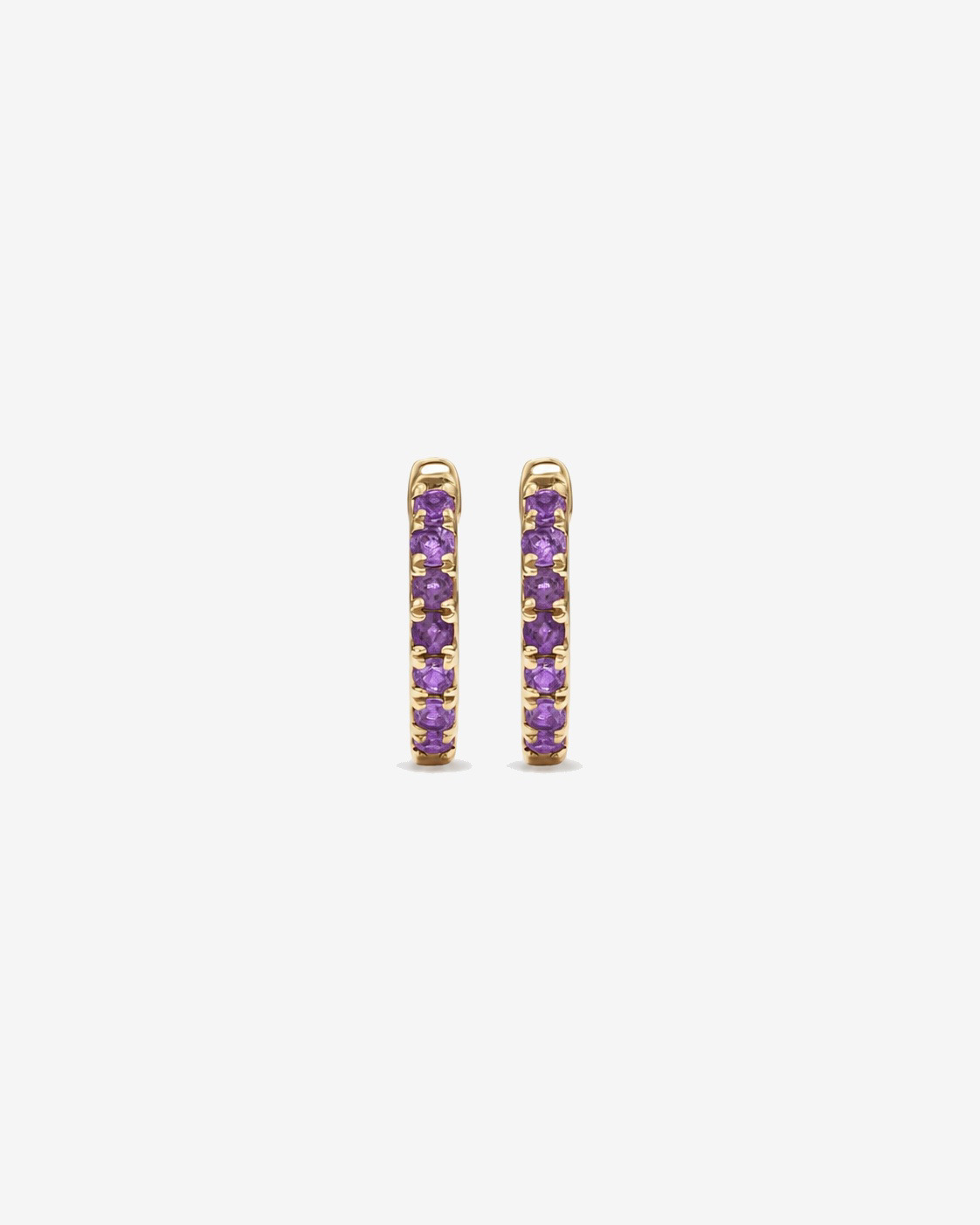 Boucles d'oreilles anneaux Améthyste en or jaune 10 ct