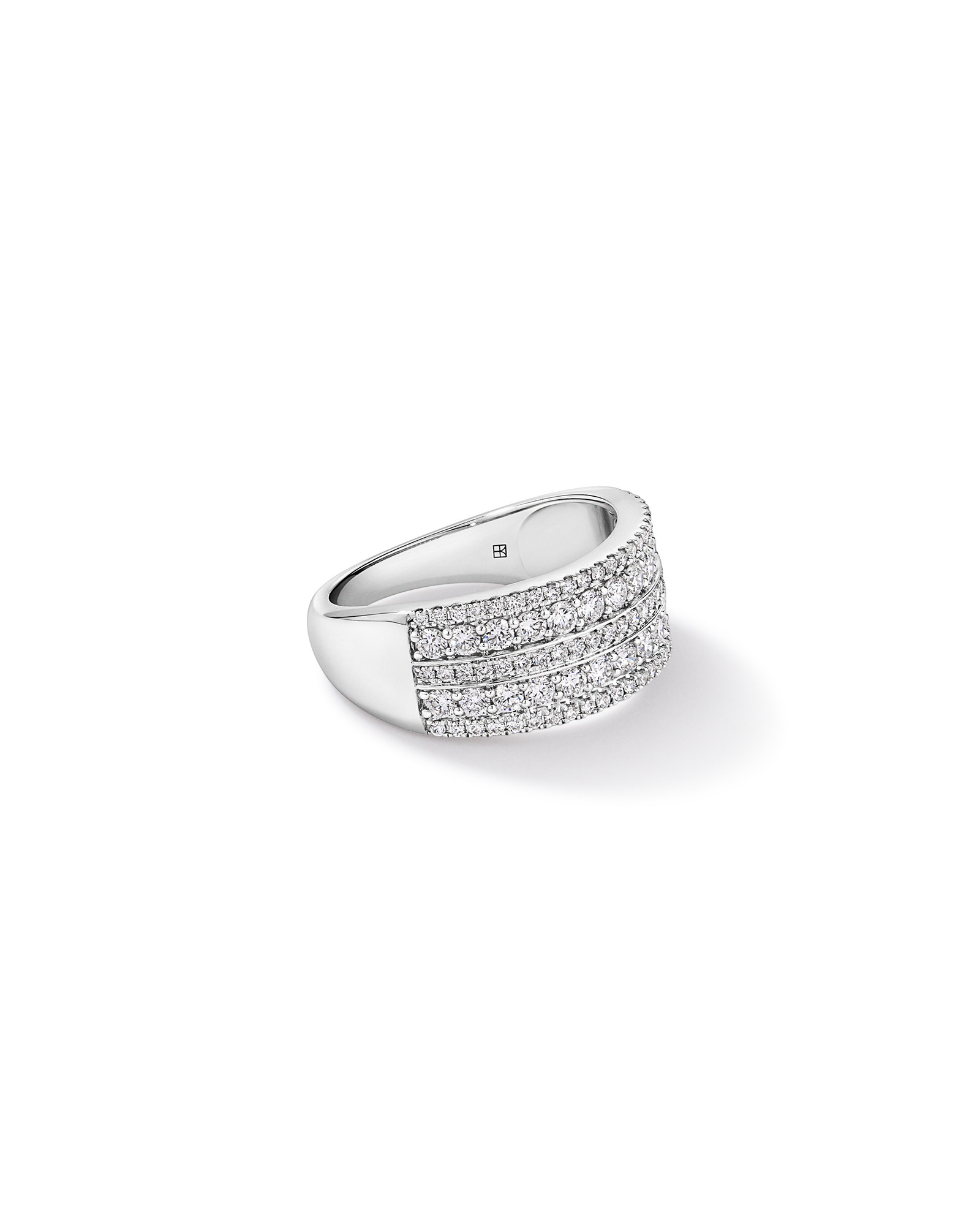 Bague large diamant de laboratoire 1.00TW en or blanc 10 carats