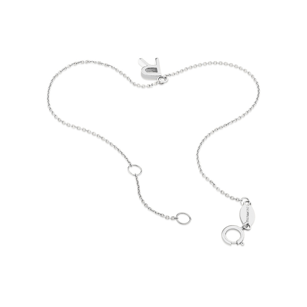 19cm (7.5") R Initial Bracelet in Sterling Silver