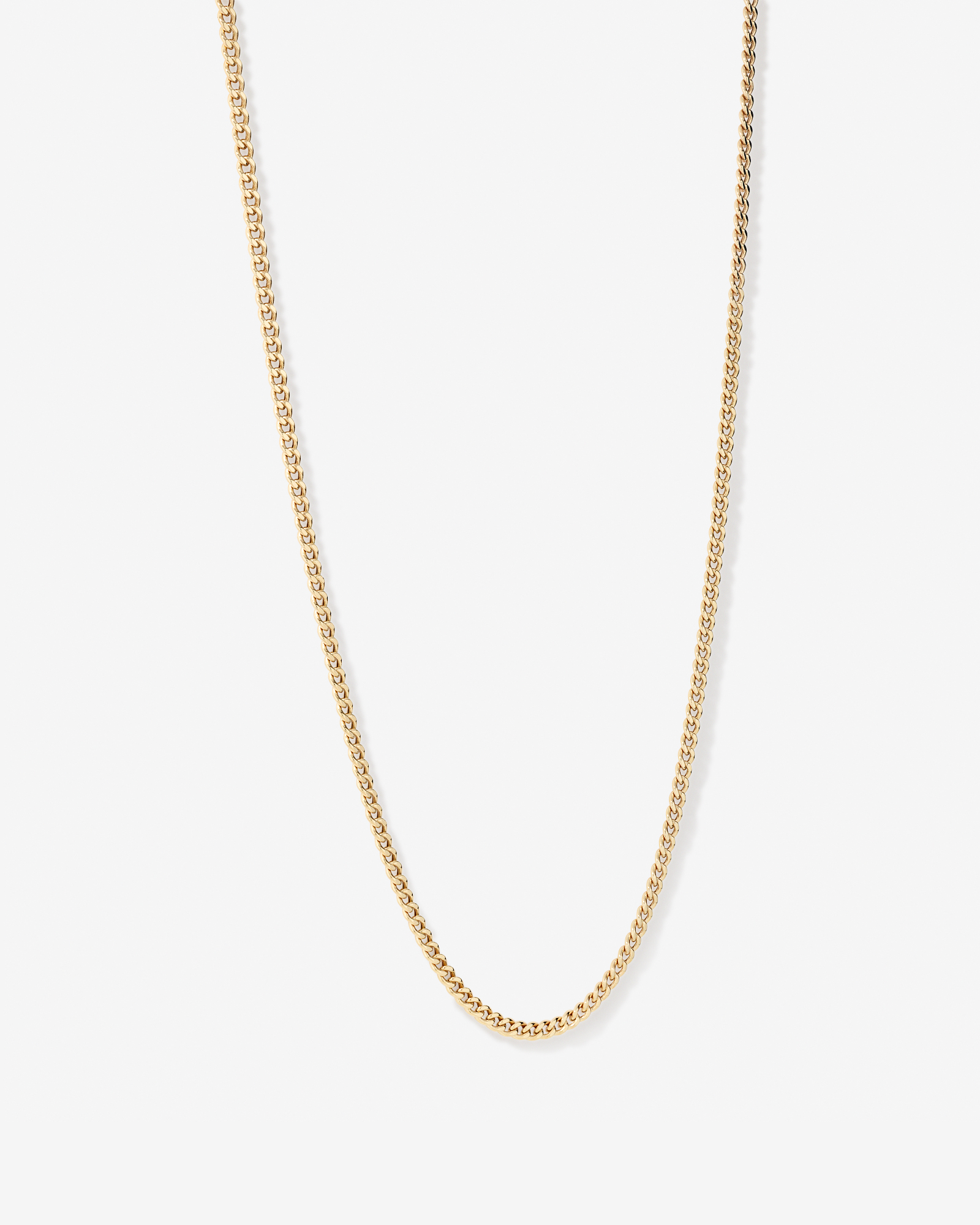 65cm (22") 4.2mm Width Semi Solid Diamond Cut Curb Chain in 10kt Yellow Gold
